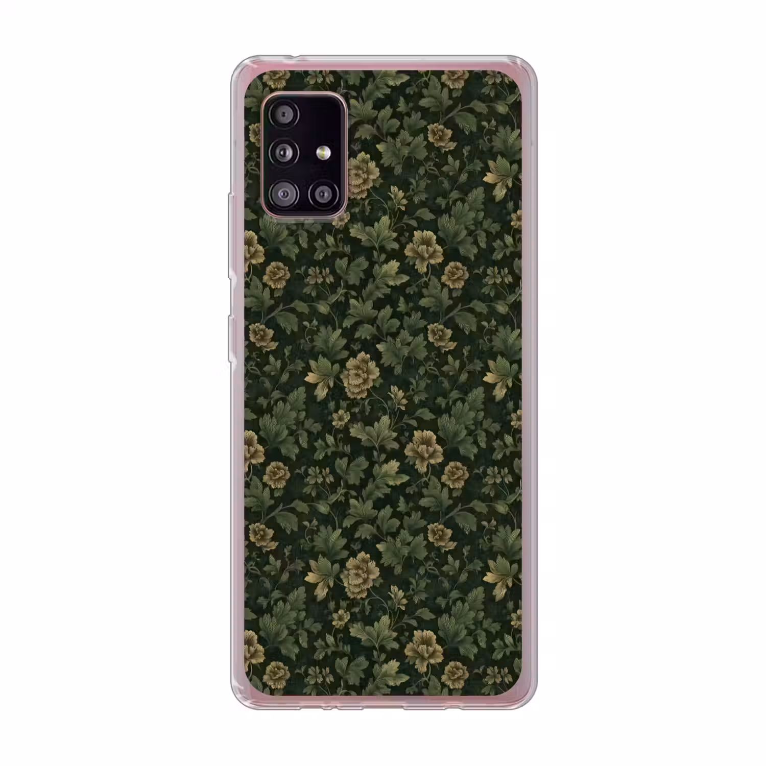 Donker - Groen - Goud - Botanisch Telefoonhoesje Samsung Galaxy A51 5G klein 373 -3d