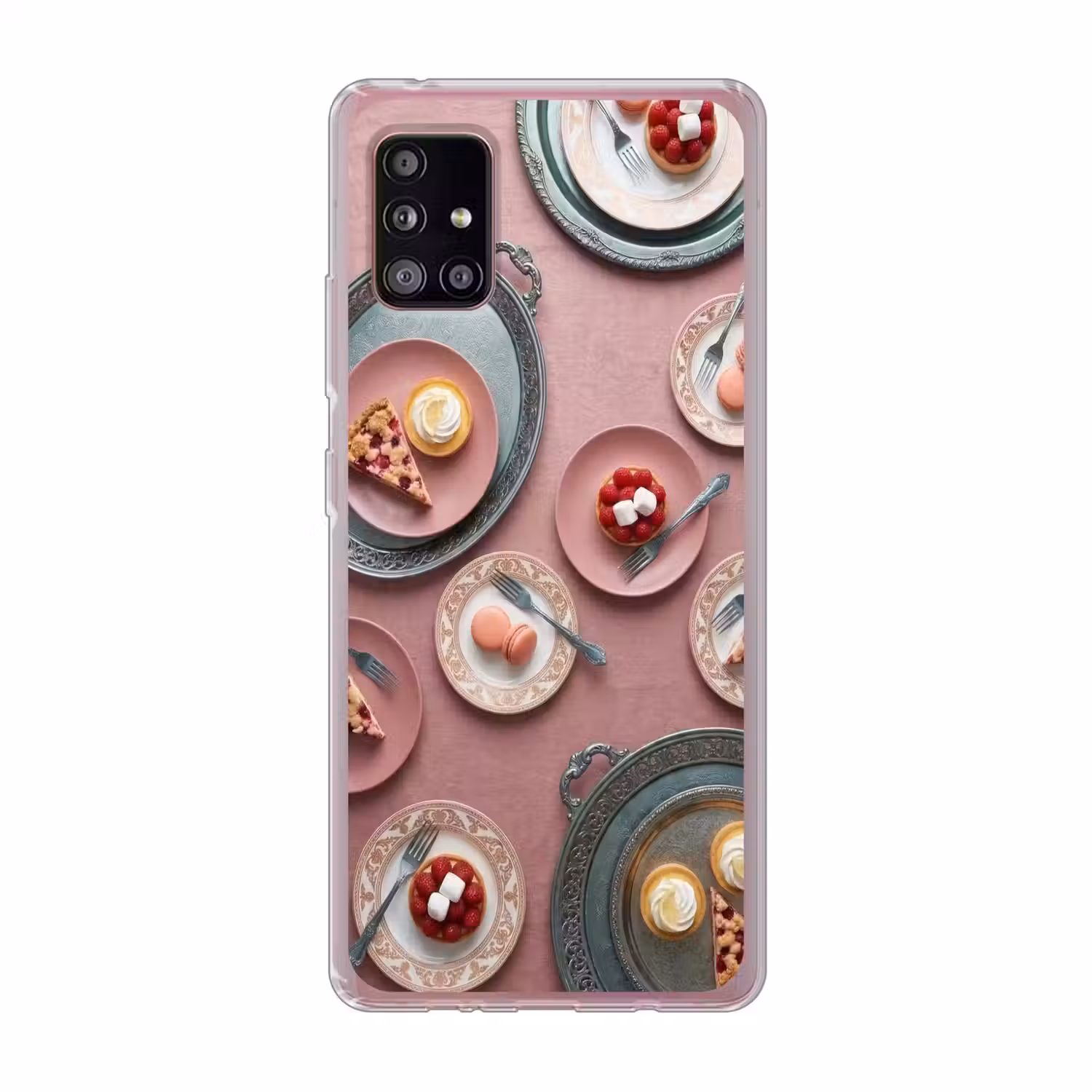 Dessert - Taart - Gebak - Zoet - Roze Telefoonhoesje Samsung Galaxy A51 5G klein -3d
