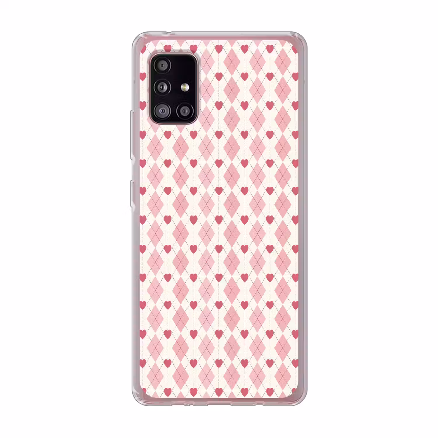 Ruiten - Klassiek - Roze - Wit Telefoonhoesje Samsung Galaxy A51 5G klein 373 -3d
