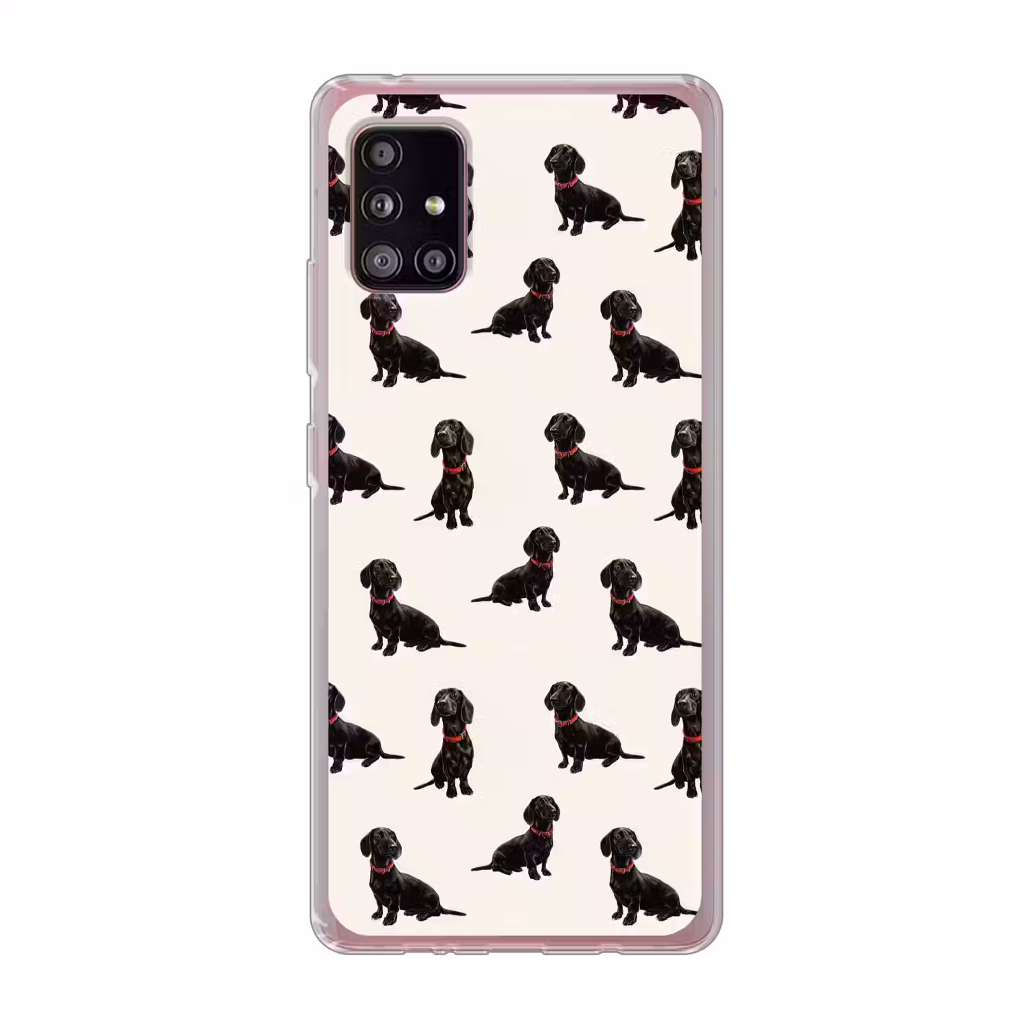 Hond - Patroon - Zwart Telefoonhoesje Samsung Galaxy A51 5G klein 373 -3d
