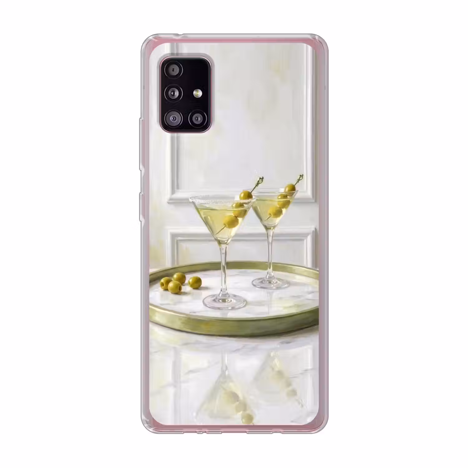 Drank - Martini - Olijven - Modern - Wit Telefoonhoesje Samsung Galaxy A51 5G klein -3d