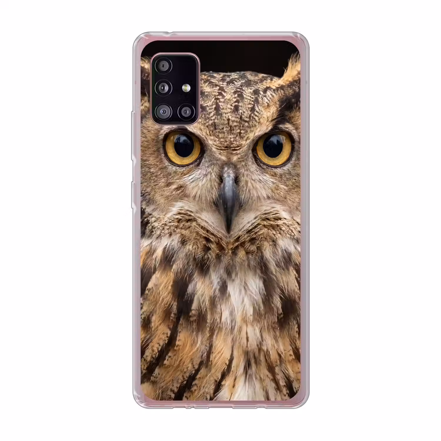 Oehoe - Uil - Portret - Bruin Telefoonhoesje Samsung Galaxy A51 5G klein -3d