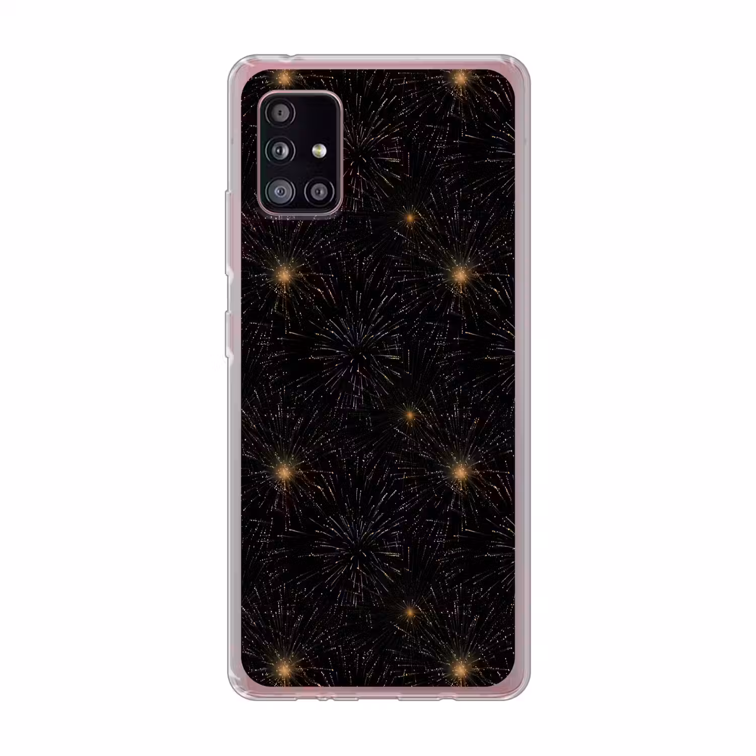 Vuurwerk - Patroon - Feestelijk - Goud - Zwart Telefoonhoesje Samsung Galaxy A51 5G klein 373 -3d