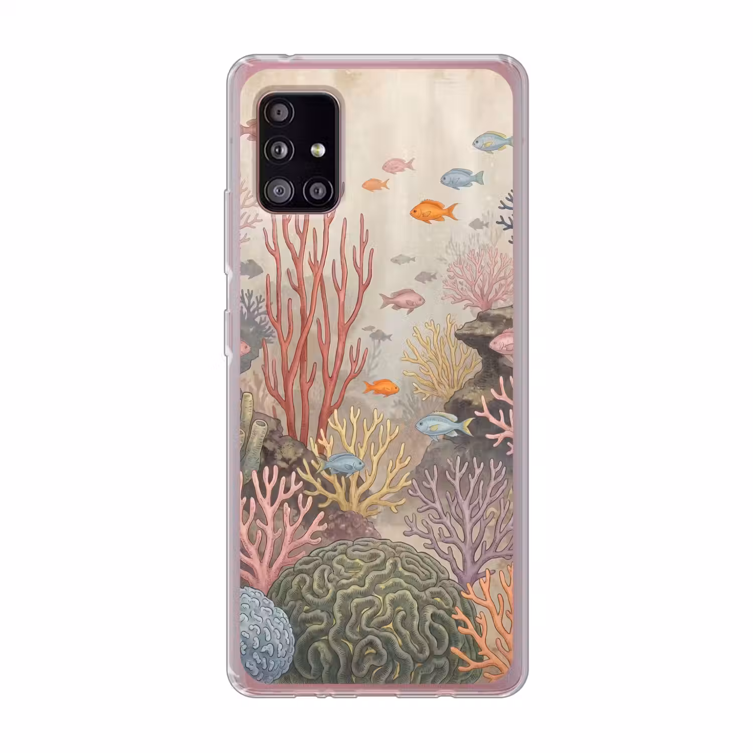 Vis - Koraalrif - Onderwaterwereld - Illustratie Telefoonhoesje Samsung Galaxy A51 5G klein -3d
