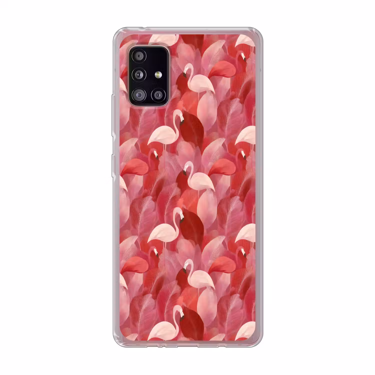 Flamingo - Botanisch - Elegant - Roze - Rood Telefoonhoesje Samsung Galaxy A51 5G klein 373 -3d