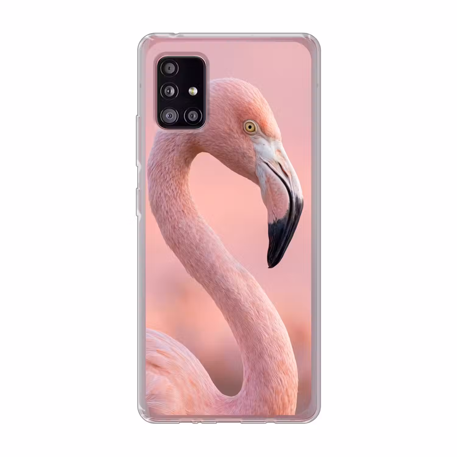 Flamingo - Portret - Roze Telefoonhoesje Samsung Galaxy A51 5G klein -3d