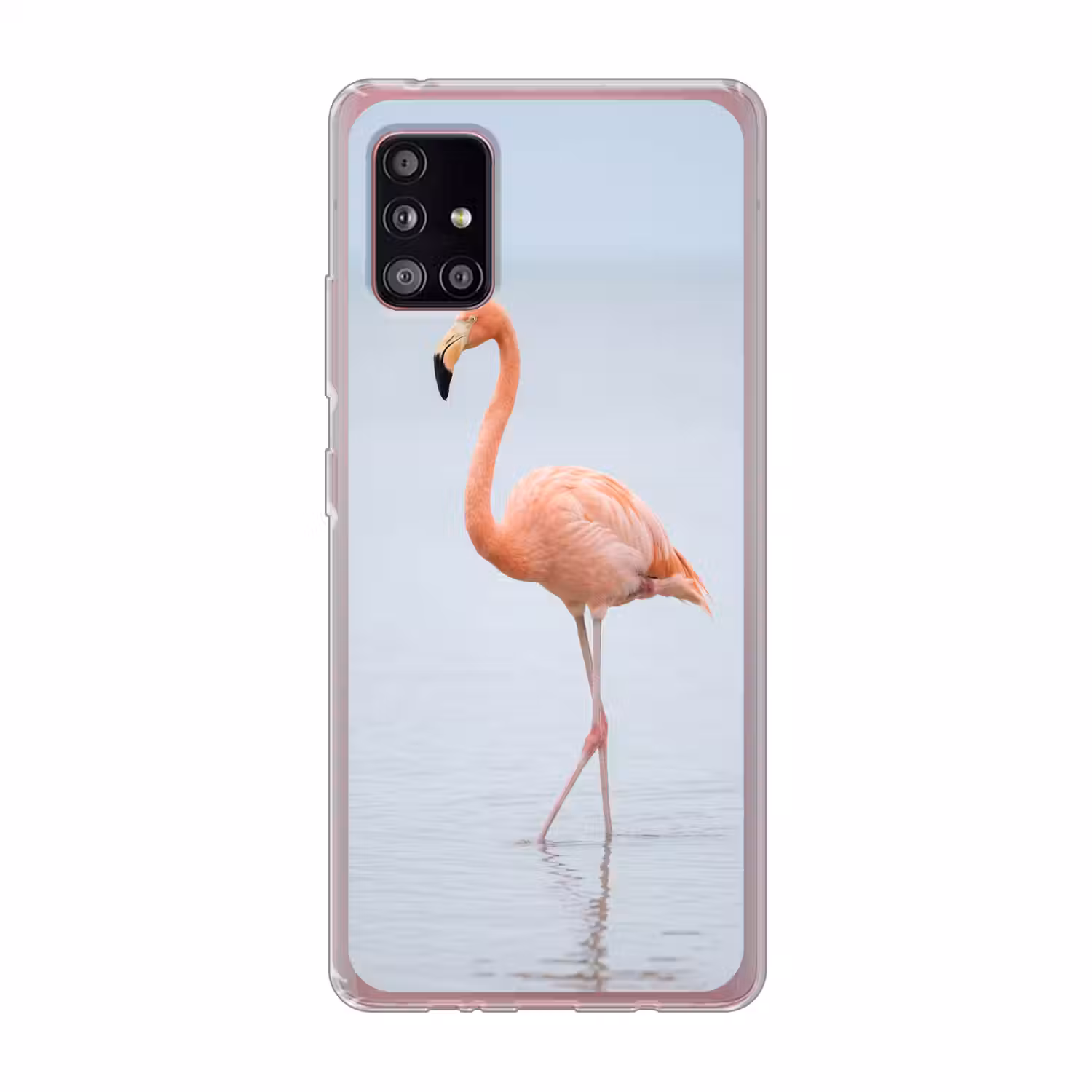 Flamingo - Zee - Roze Telefoonhoesje Samsung Galaxy A51 5G klein -3d