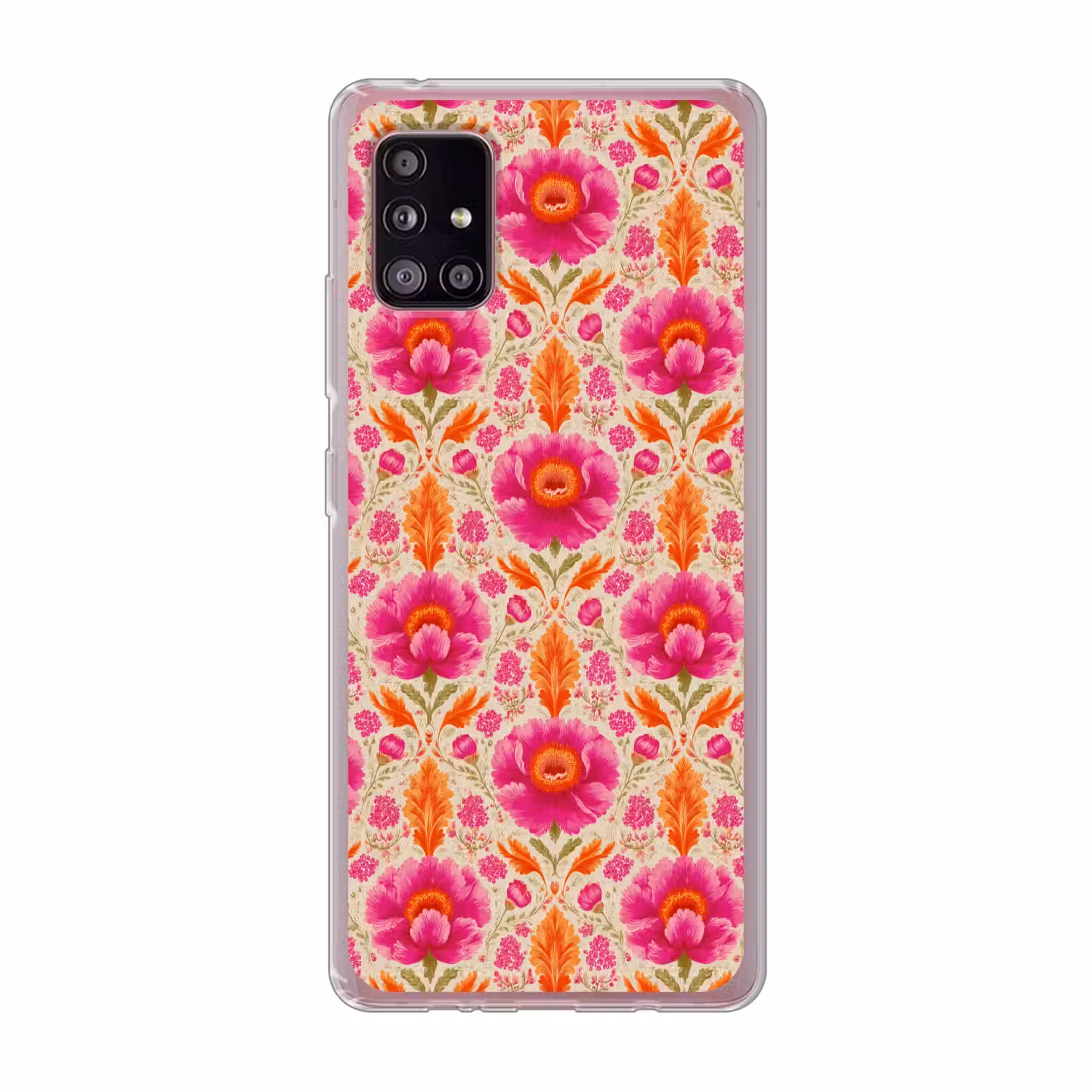 Bloemen - Barok - Roze - Oranje Telefoonhoesje Samsung Galaxy A51 5G klein 373 -3d
