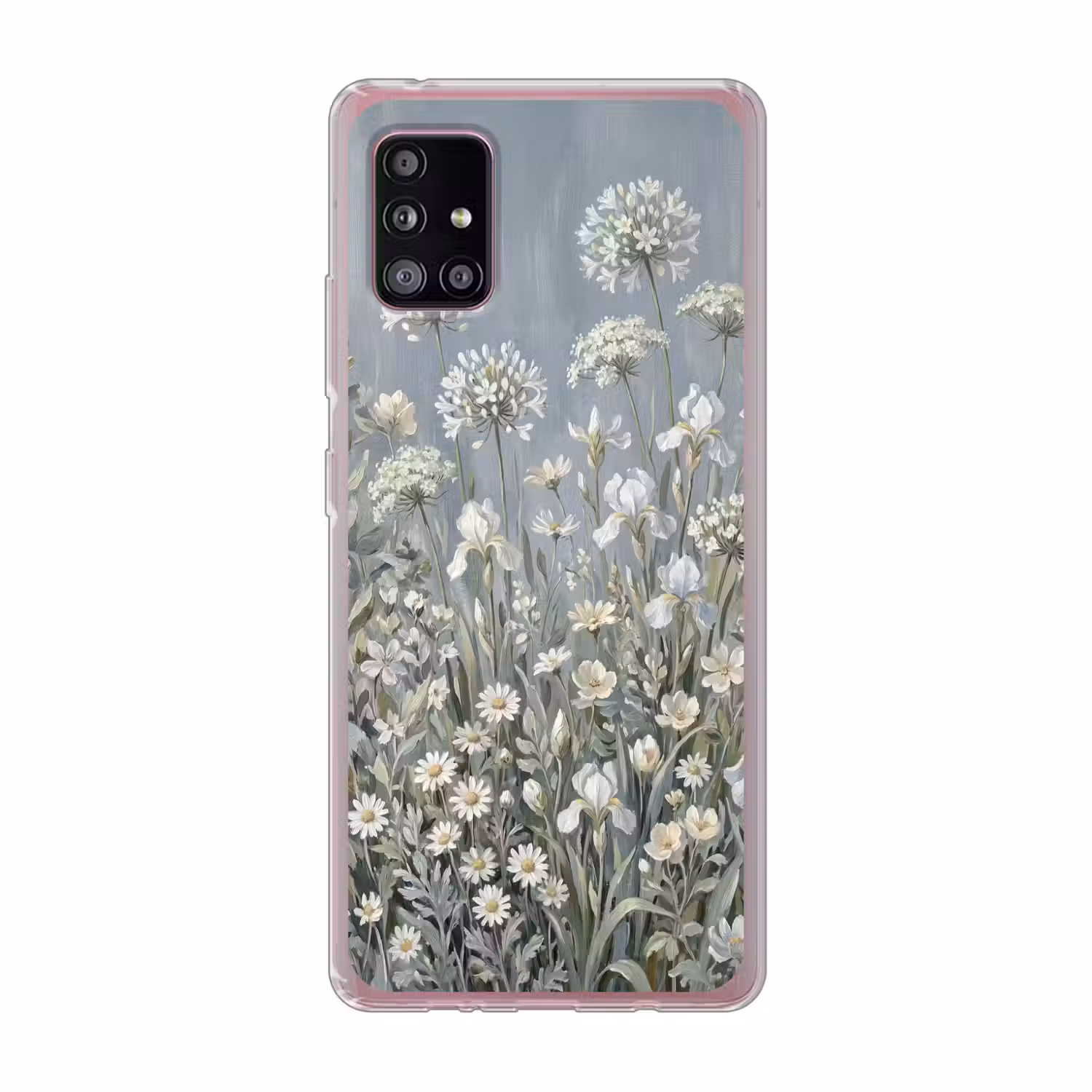 Bloemen - Botanisch - Blauw Telefoonhoesje Samsung Galaxy A51 5G klein -3d