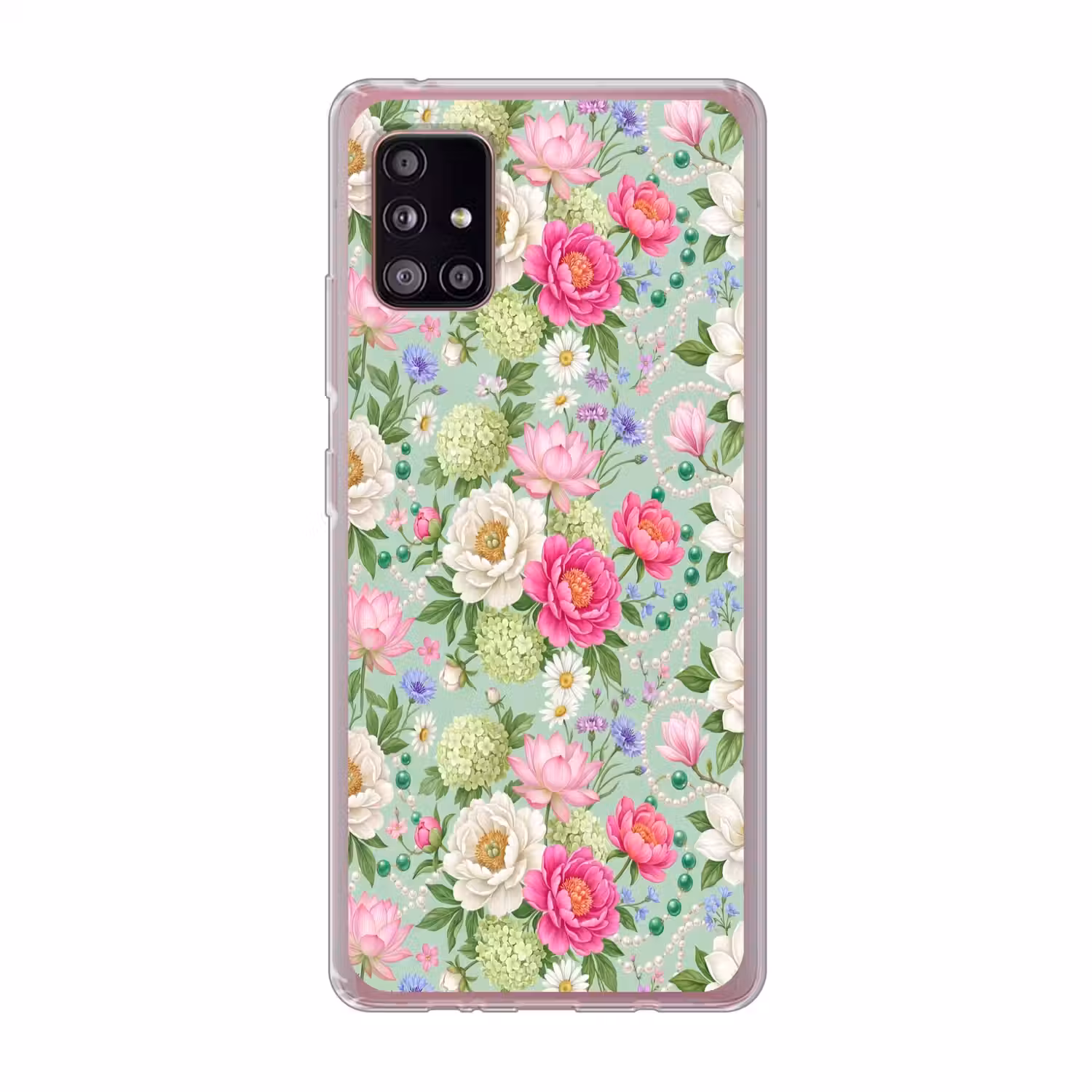 Bloemen - Patroon - Botanisch - Groen Telefoonhoesje Samsung Galaxy A51 5G klein -3d