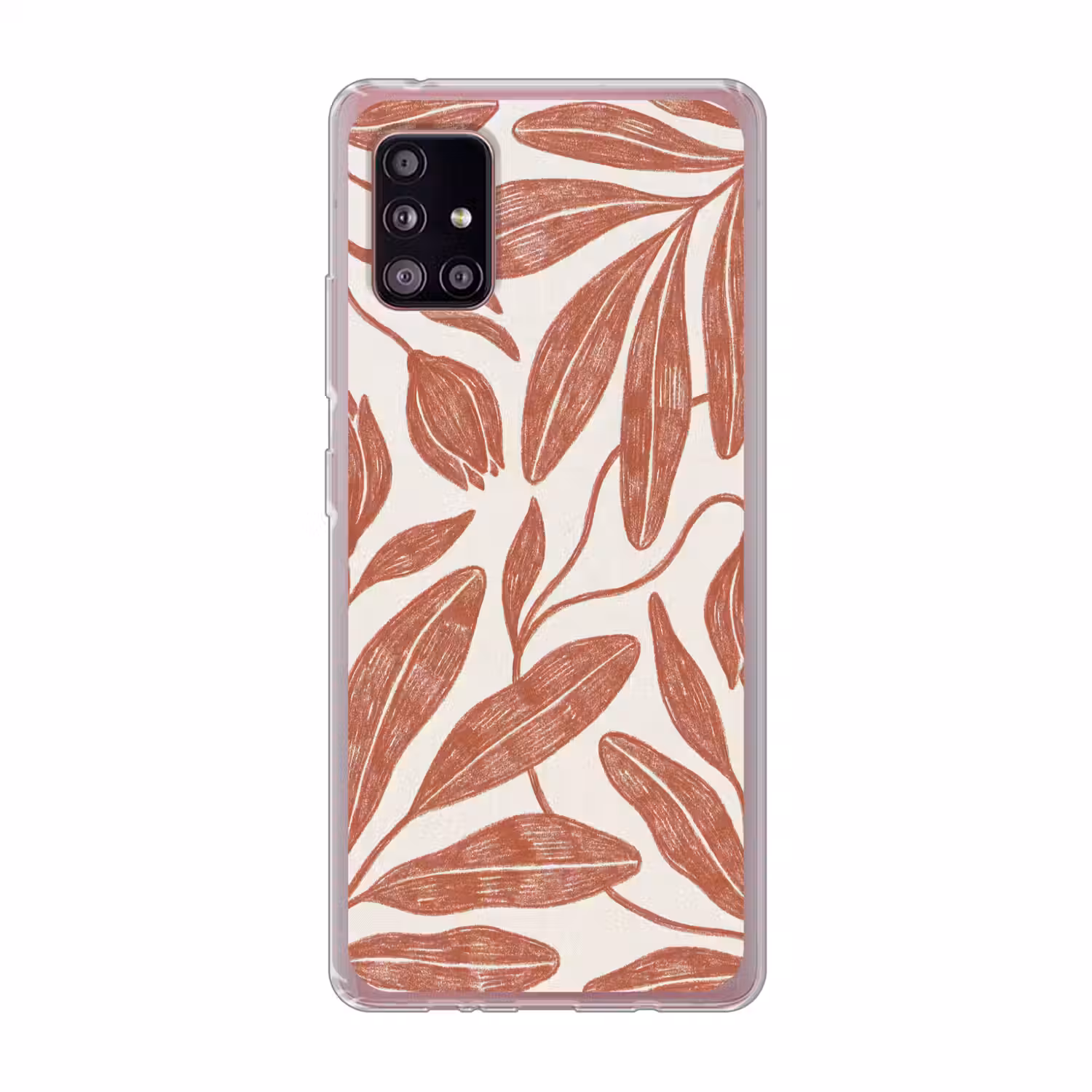 Bloemen - Patroon - Modern - Natuur - Bruin Telefoonhoesje Samsung Galaxy A51 5G klein -3d
