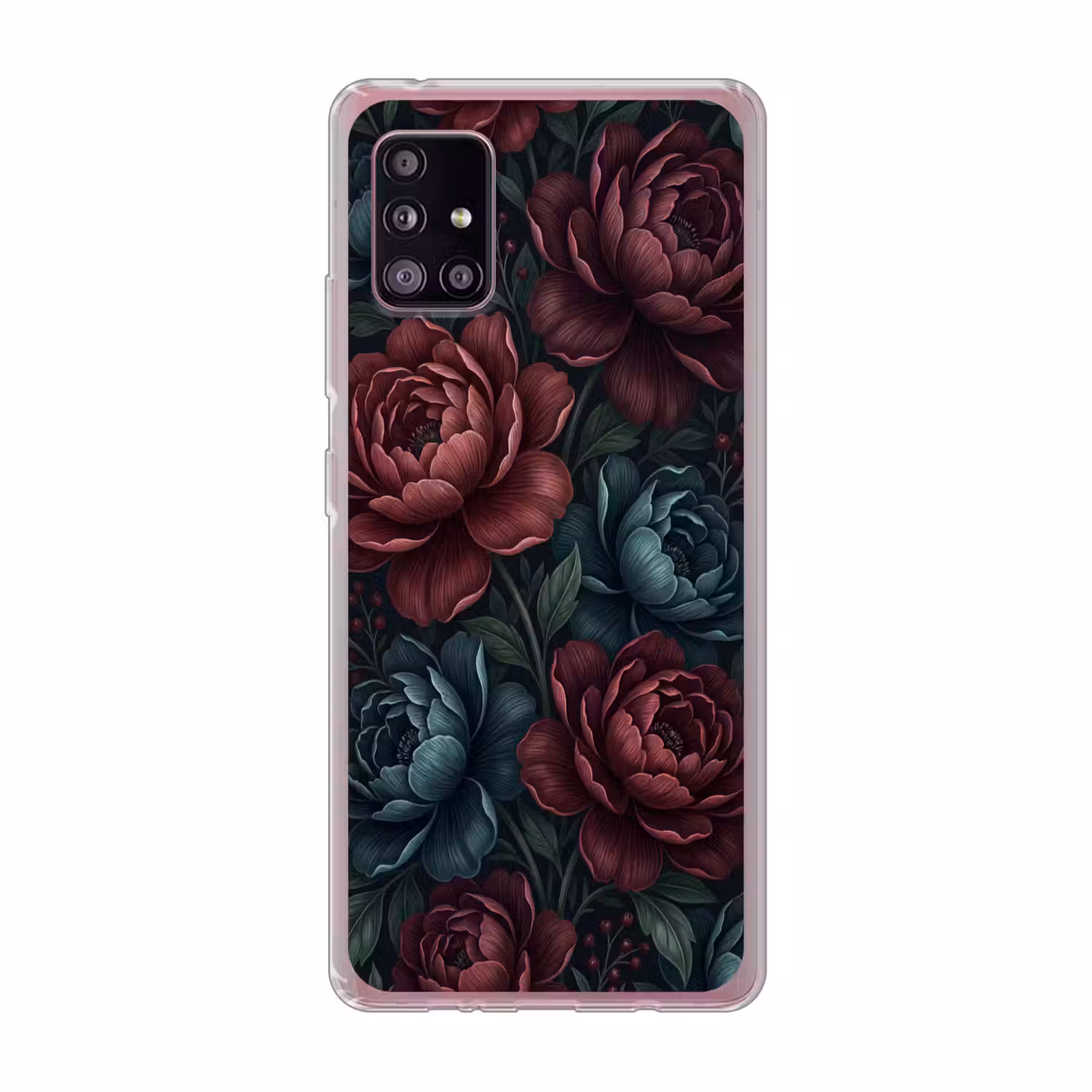 Bloemen - Patroon - Natuur - Klassiek - Donker Telefoonhoesje Samsung Galaxy A51 5G klein -3d