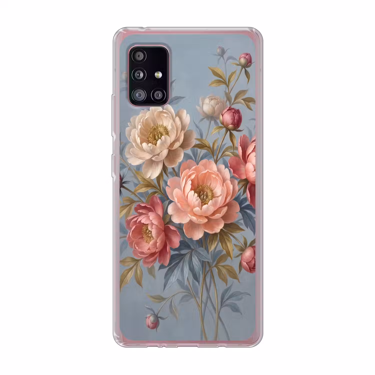 Bloemen - Roze - Beige - Modern - Natuur Telefoonhoesje Samsung Galaxy A51 5G klein -3d