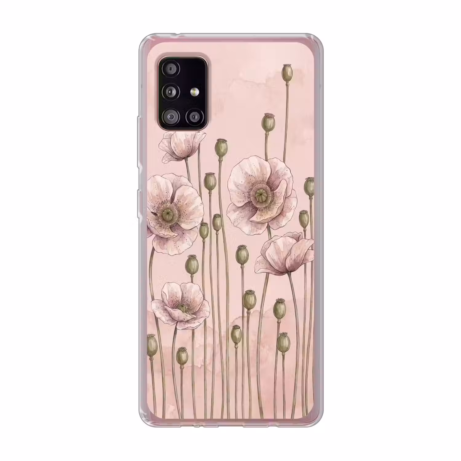 Bloemen - Zomer - Natuur - Aquarel - Roze Telefoonhoesje Samsung Galaxy A51 5G klein -3d