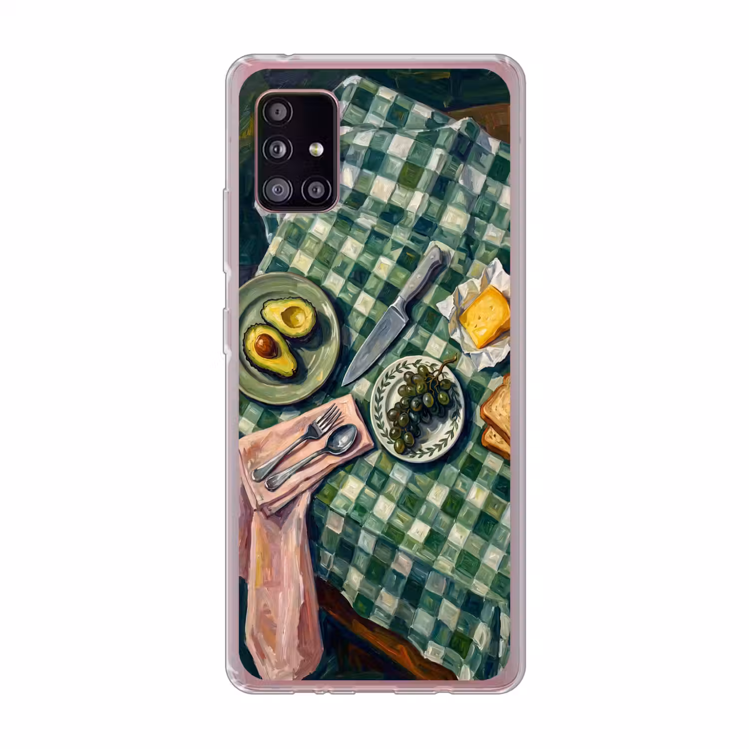 Eten - Ontbijt - Tafel - Modern - Groen Telefoonhoesje Samsung Galaxy A51 5G klein -3d
