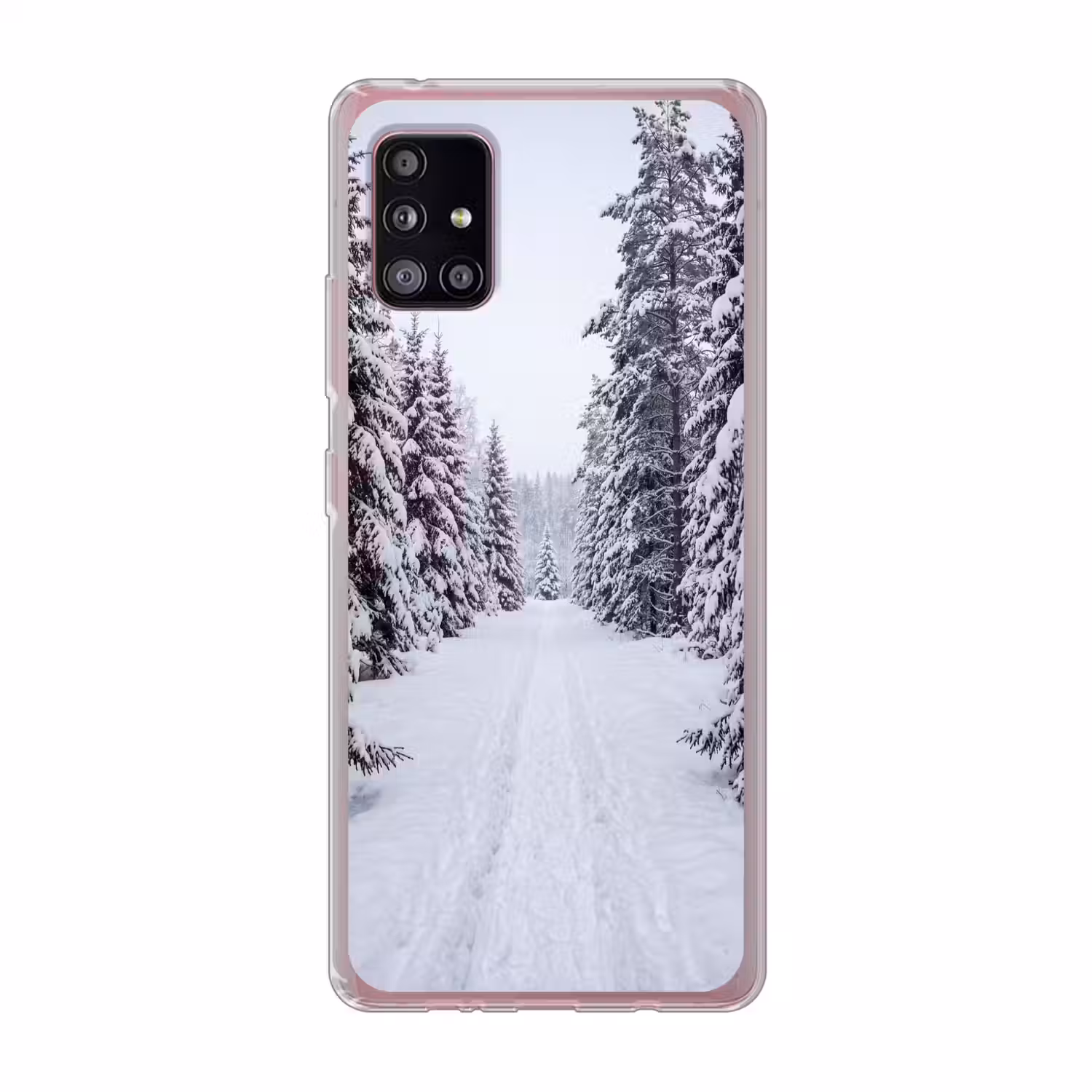 Bos - Winter - Sneeuw - Pad - Natuur Telefoonhoesje Samsung Galaxy A51 5G klein -3d