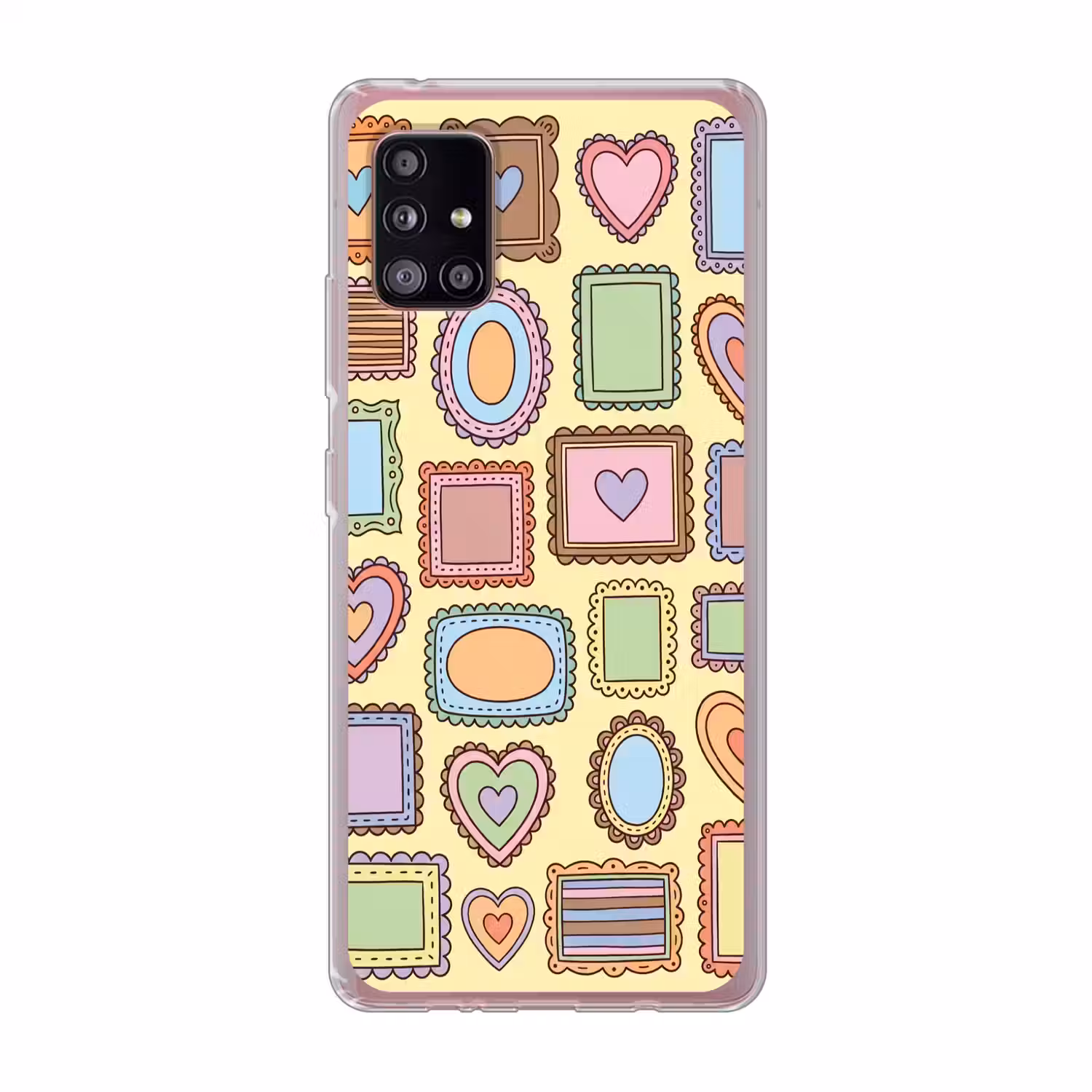 Lijst - Patroon - Hart - Speels - Kleurrijk Telefoonhoesje Samsung Galaxy A51 5G klein -3d