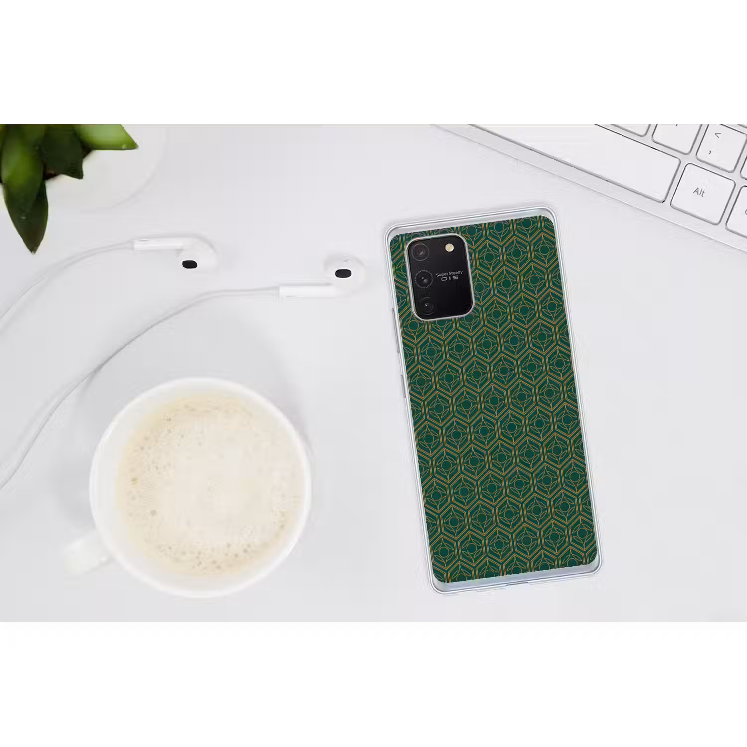 Geometrisch - Patroon - Groen Telefoonhoesje Samsung Galaxy S10 Lite klein 364 -oordopS10Lite