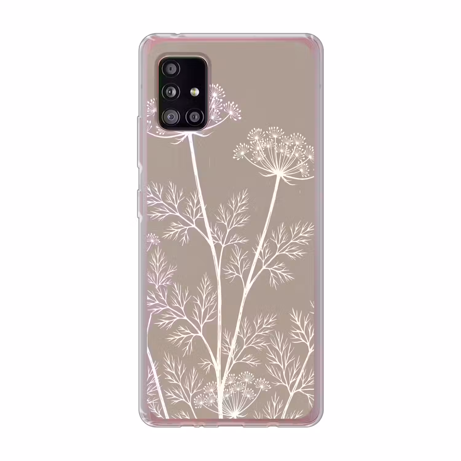 Grafisch - Fluitenkruid - Taupe Telefoonhoesje Samsung Galaxy A51 5G klein -3d