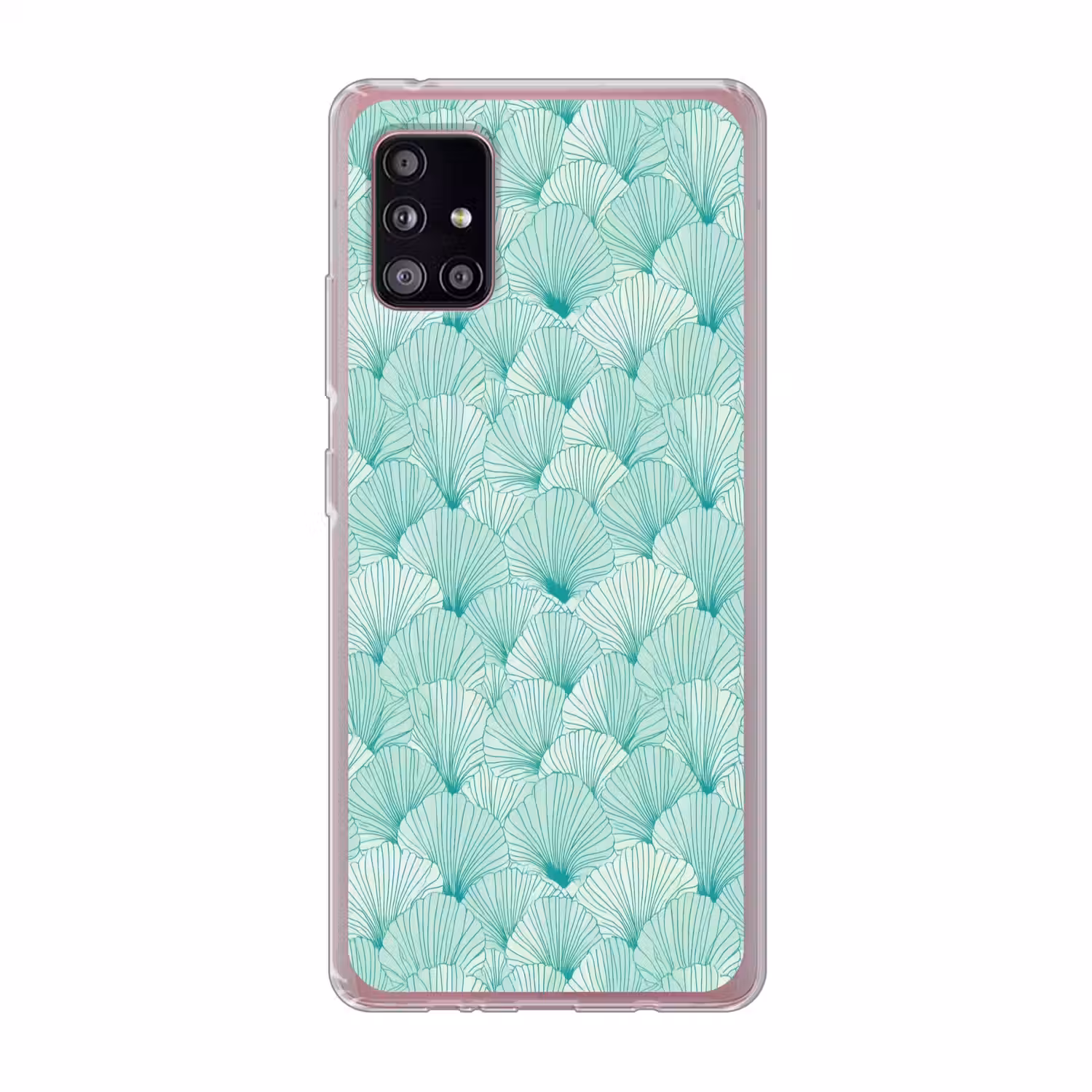 Groen - Wit - Ginko - Getekend - Textuur Telefoonhoesje Samsung Galaxy A51 5G klein 373 -3d