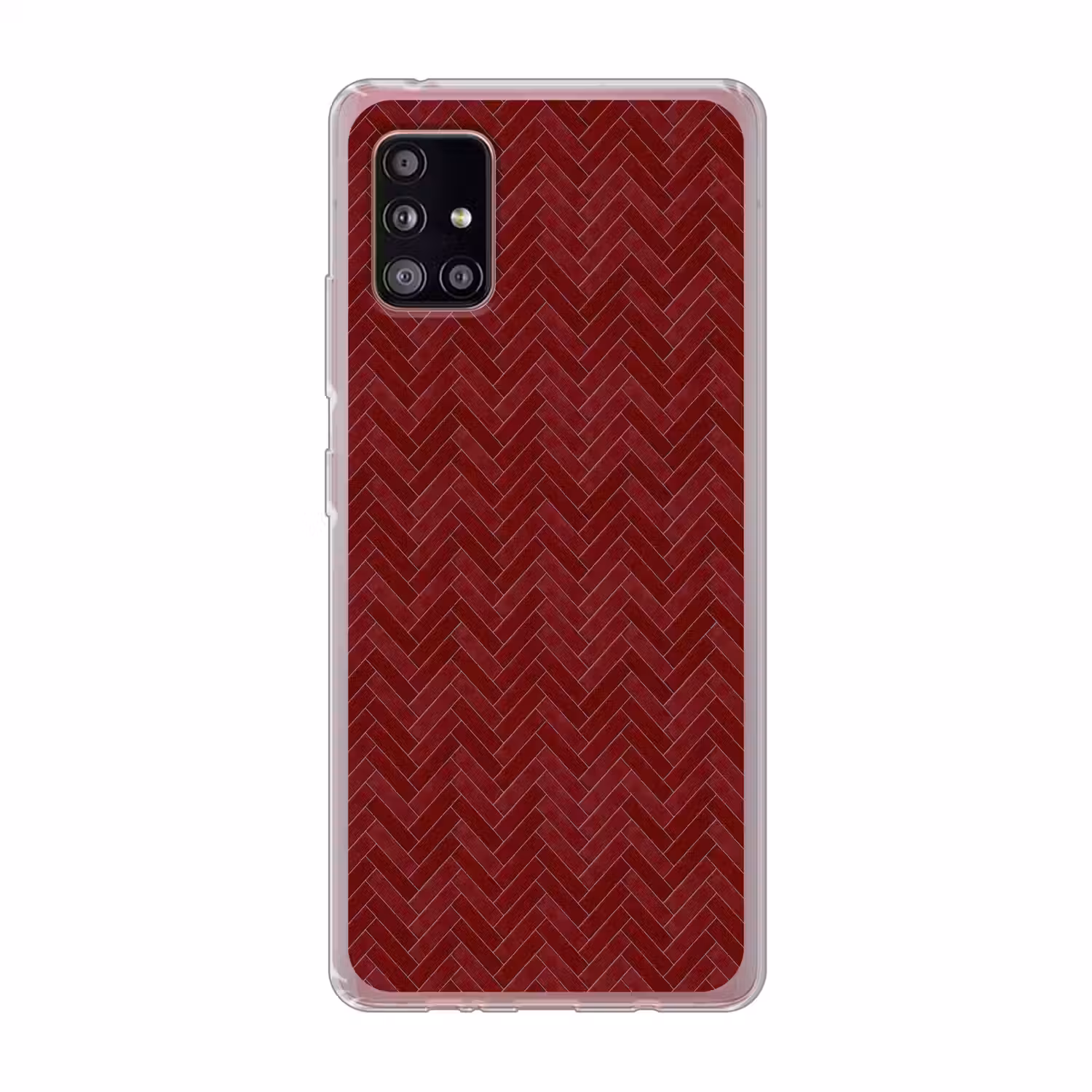 Visgraat - Wandtegel - Bordeaux - Rood Telefoonhoesje Samsung Galaxy A51 5G klein 373 -3d