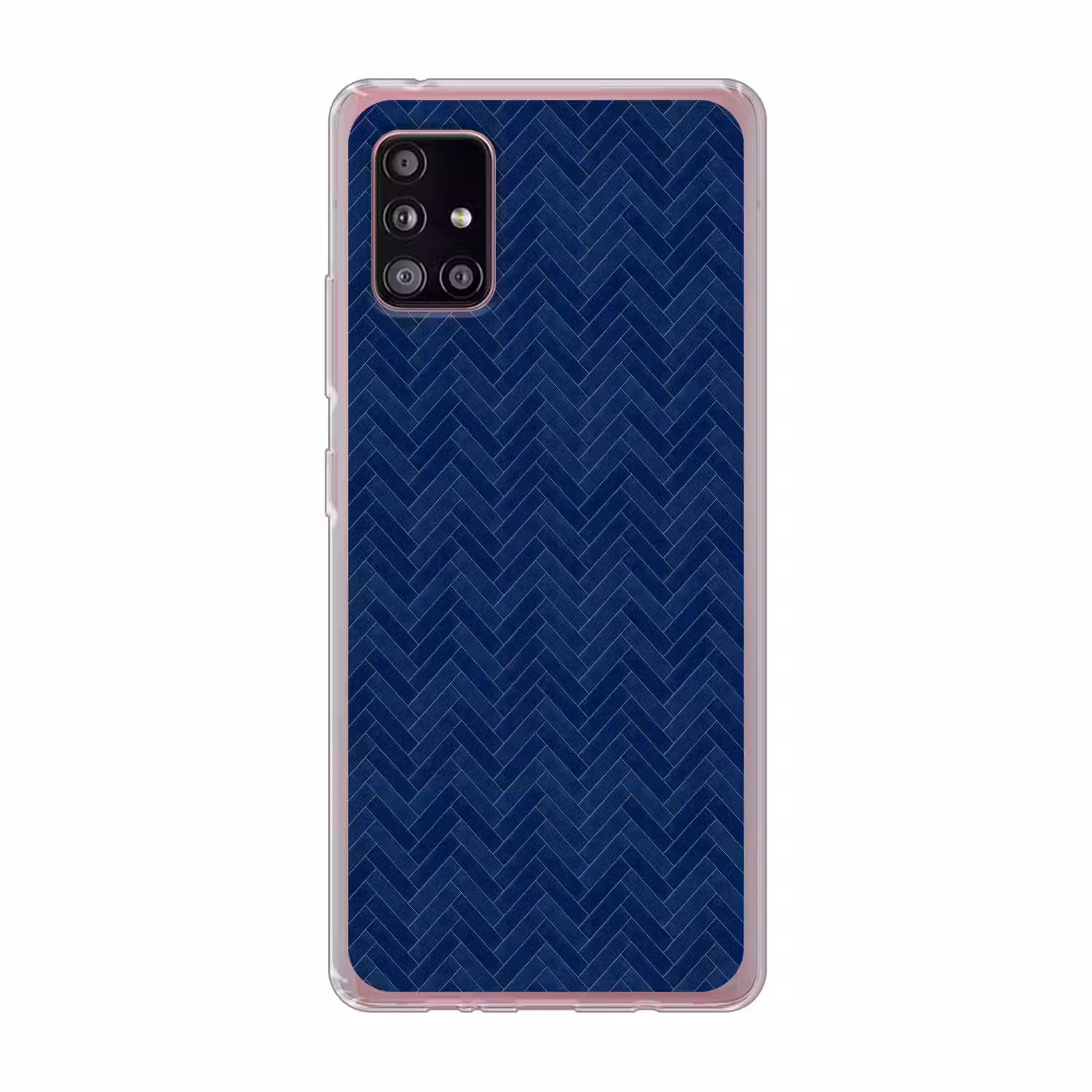 Visgraat - Wandtegel - Donkerblauw - Navy Blue Telefoonhoesje Samsung Galaxy A51 5G klein 373 -3d