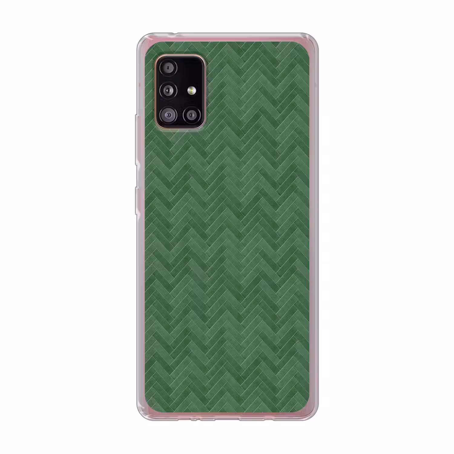 Visgraat - Wandtegel - Bosgroen Telefoonhoesje Samsung Galaxy A51 5G klein 373 -3d