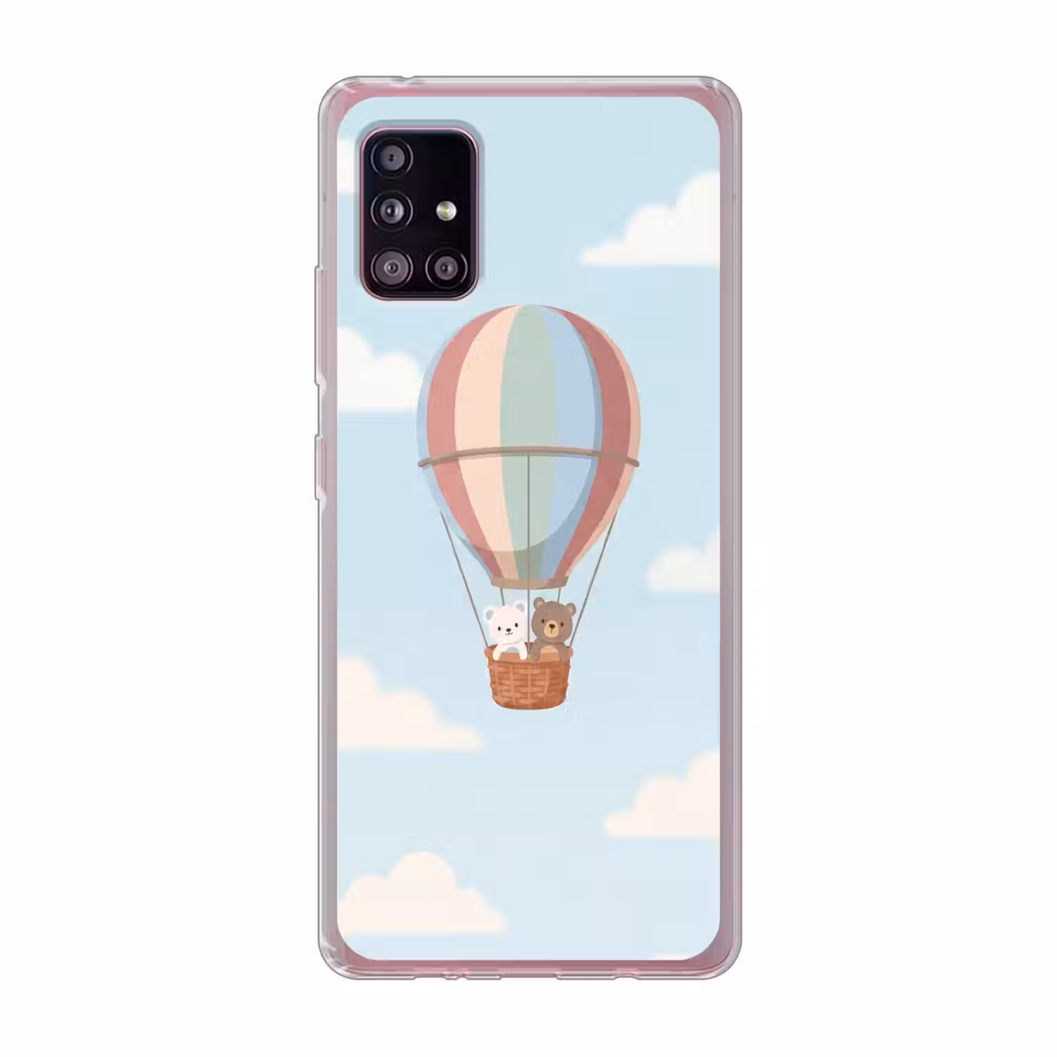 Luchtballon - Beren - Pastel Telefoonhoesje Samsung Galaxy A51 5G klein -3d