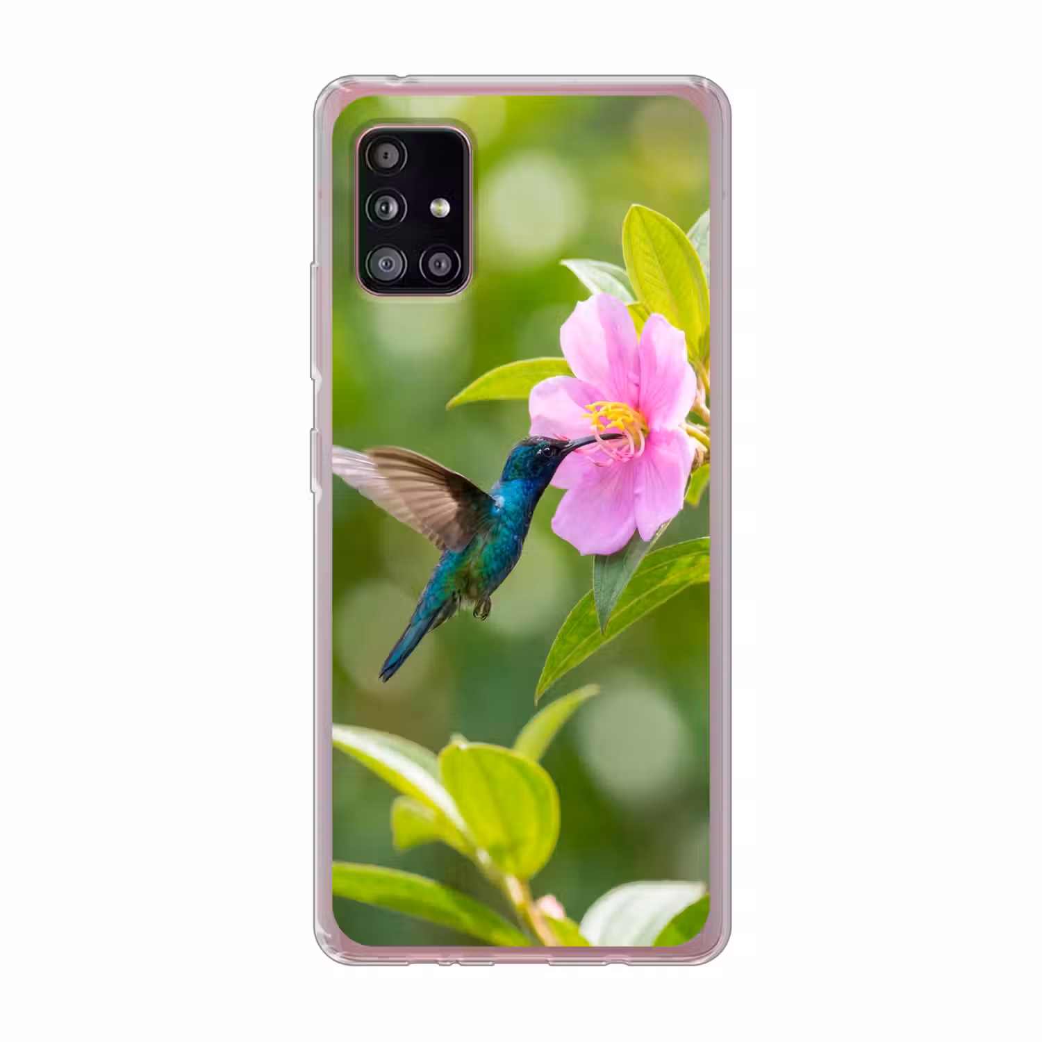 Kolibrie - Bloem - Natuur - Groen Telefoonhoesje Samsung Galaxy A51 5G klein -3d