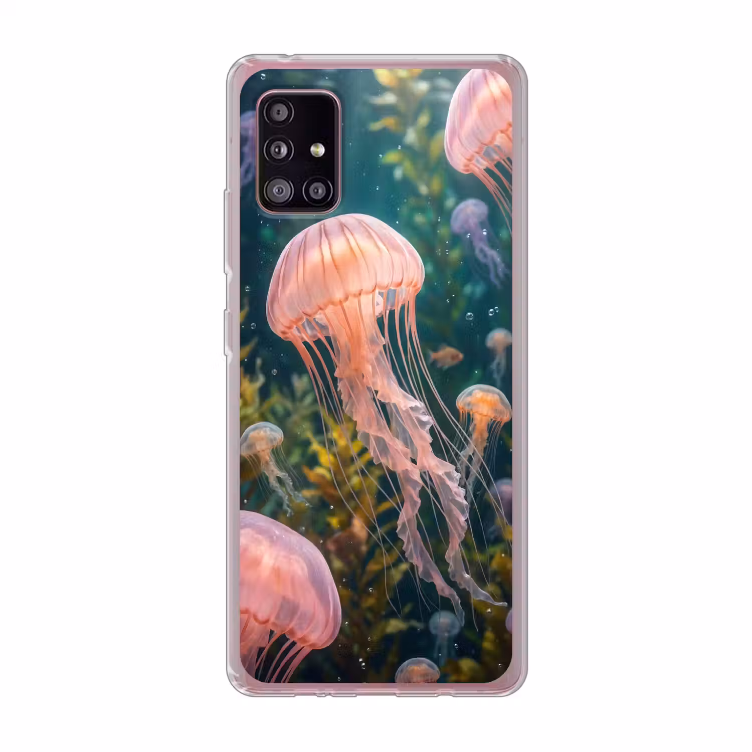 Kwal - Roze - Onderwater - Zeeleven - Dieren Telefoonhoesje Samsung Galaxy A51 5G klein -3d
