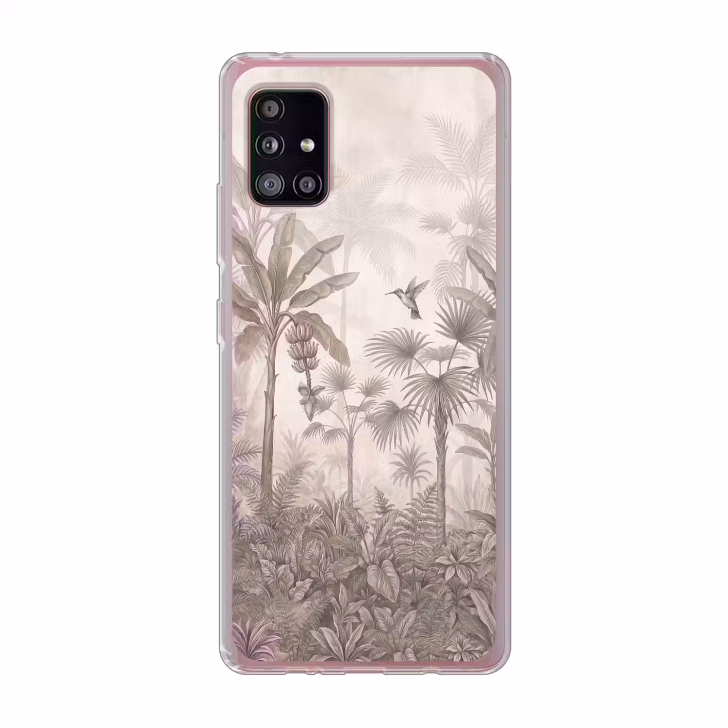 Jungle - Banenboom - Kolibrie - Beige Telefoonhoesje Samsung Galaxy A51 5G klein -3d
