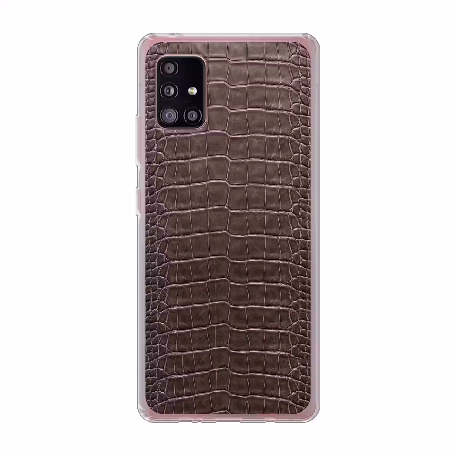 Leer - Krokodil - Mat Telefoonhoesje Samsung Galaxy A51 5G klein -3d