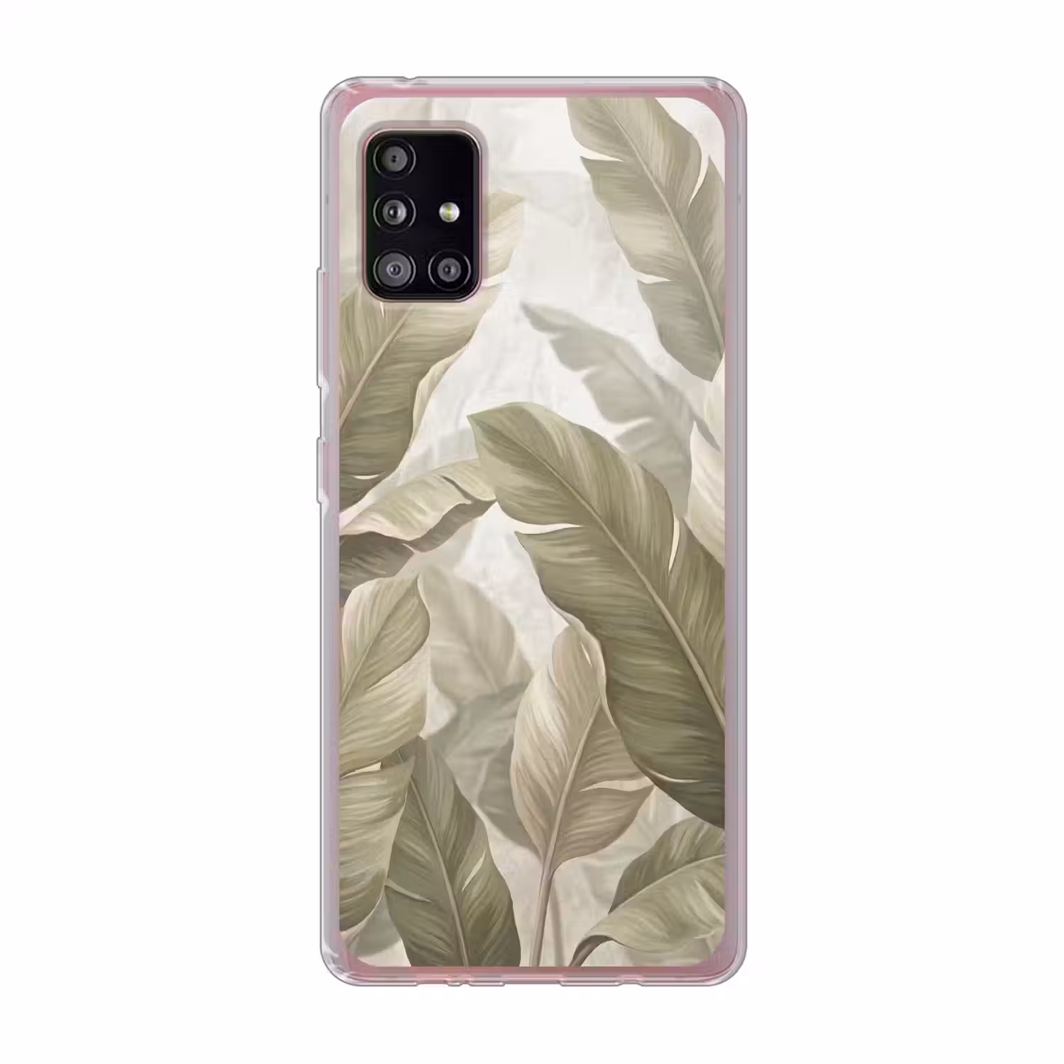 Bladeren - Tropisch - Natuur - Abstract - Beige Telefoonhoesje Samsung Galaxy A51 5G klein -3d