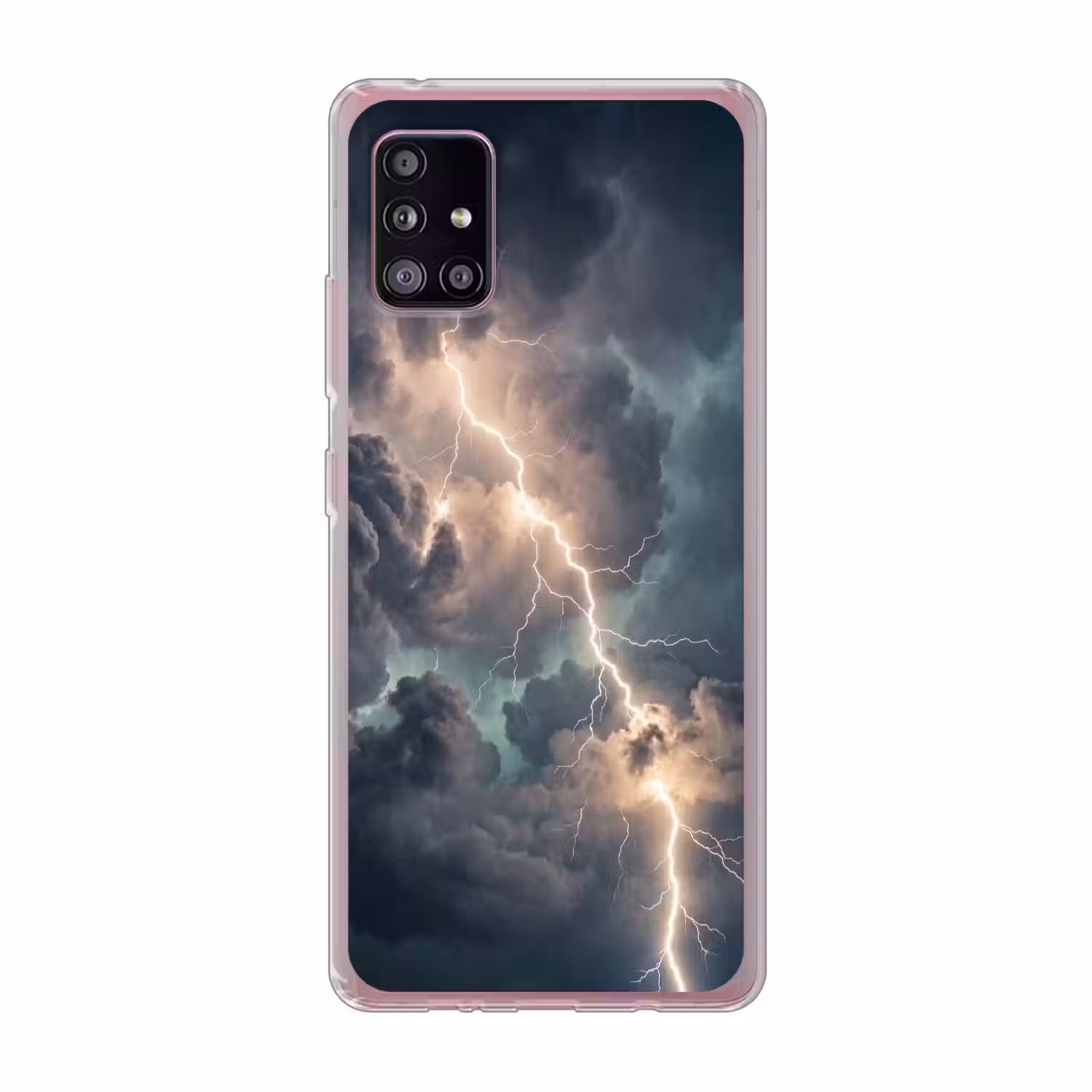 Bliksem - Storm - Natuur - Donker Telefoonhoesje Samsung Galaxy A51 5G klein -3d