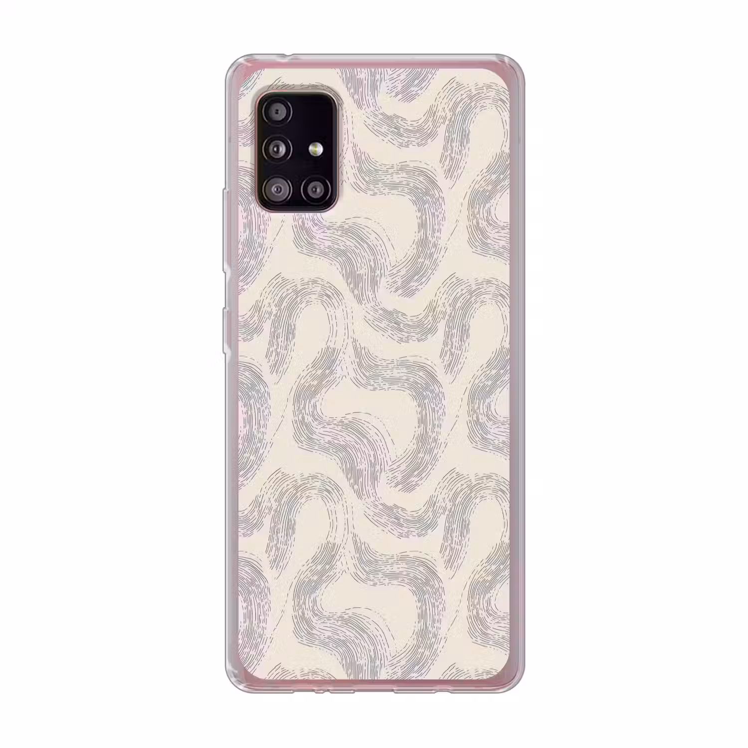 Lijnen - Patroon - Beige - Minimalistisch Telefoonhoesje Samsung Galaxy A51 5G klein 373 -3d