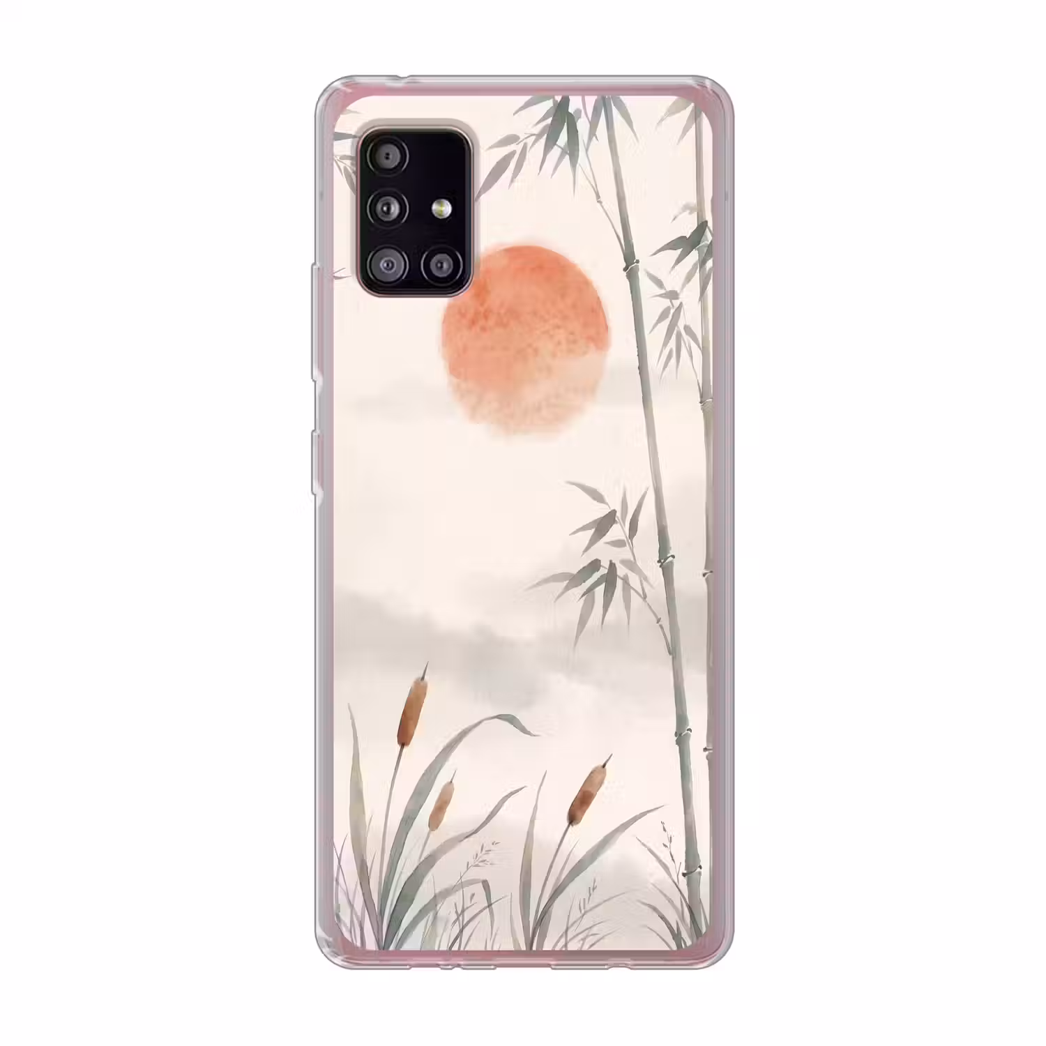 Minimalistisch - Bamboe - Groen Telefoonhoesje Samsung Galaxy A51 5G klein -3d