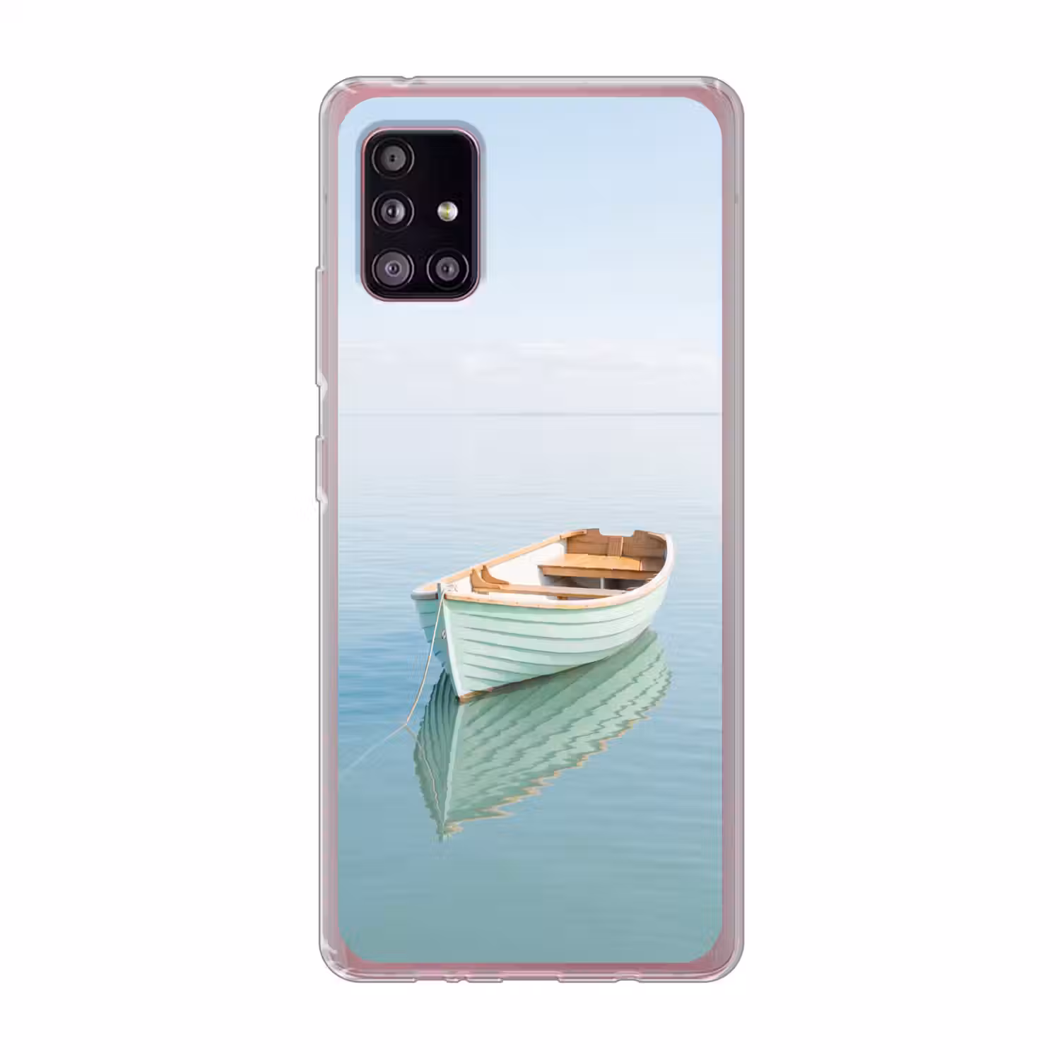 Minimalistisch - Boot - Zee Telefoonhoesje Samsung Galaxy A51 5G klein -3d
