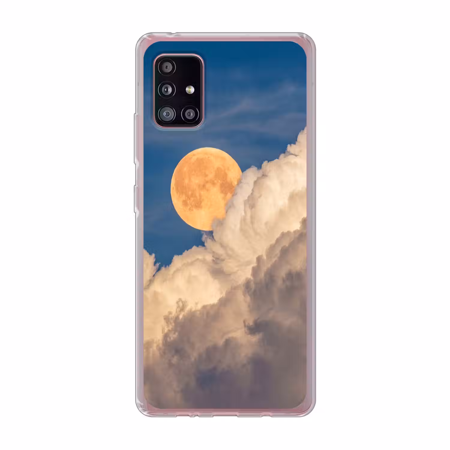 Maan - Wolken - Natuur - Oranje Telefoonhoesje Samsung Galaxy A51 5G klein -3d