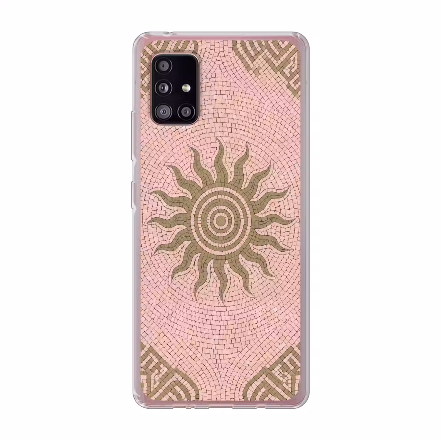 Mozaïek - Zon - Patroon - Klassiek - Roze Telefoonhoesje Samsung Galaxy A51 5G klein -3d