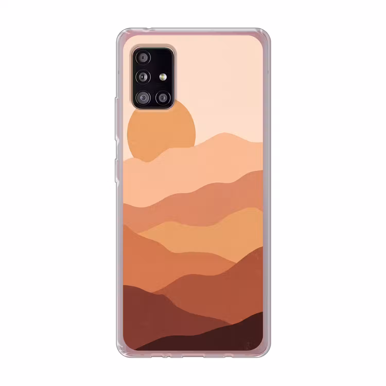 Natuur - Heuvels - Abstract - Modern - Oranje Telefoonhoesje Samsung Galaxy A51 5G klein -3d