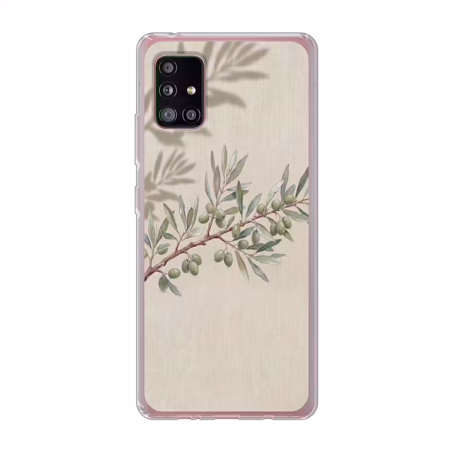 Olijftak - Bladeren - Natuur - Groen - Beige Telefoonhoesje Samsung Galaxy A51 5G klein -3d