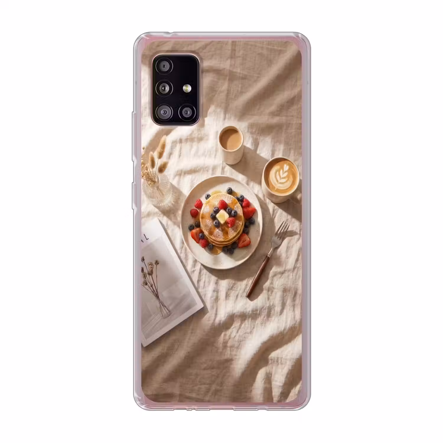 Pannenkoeken - Bessen - Ontbijt - Modern - Beige Telefoonhoesje Samsung Galaxy A51 5G klein -3d