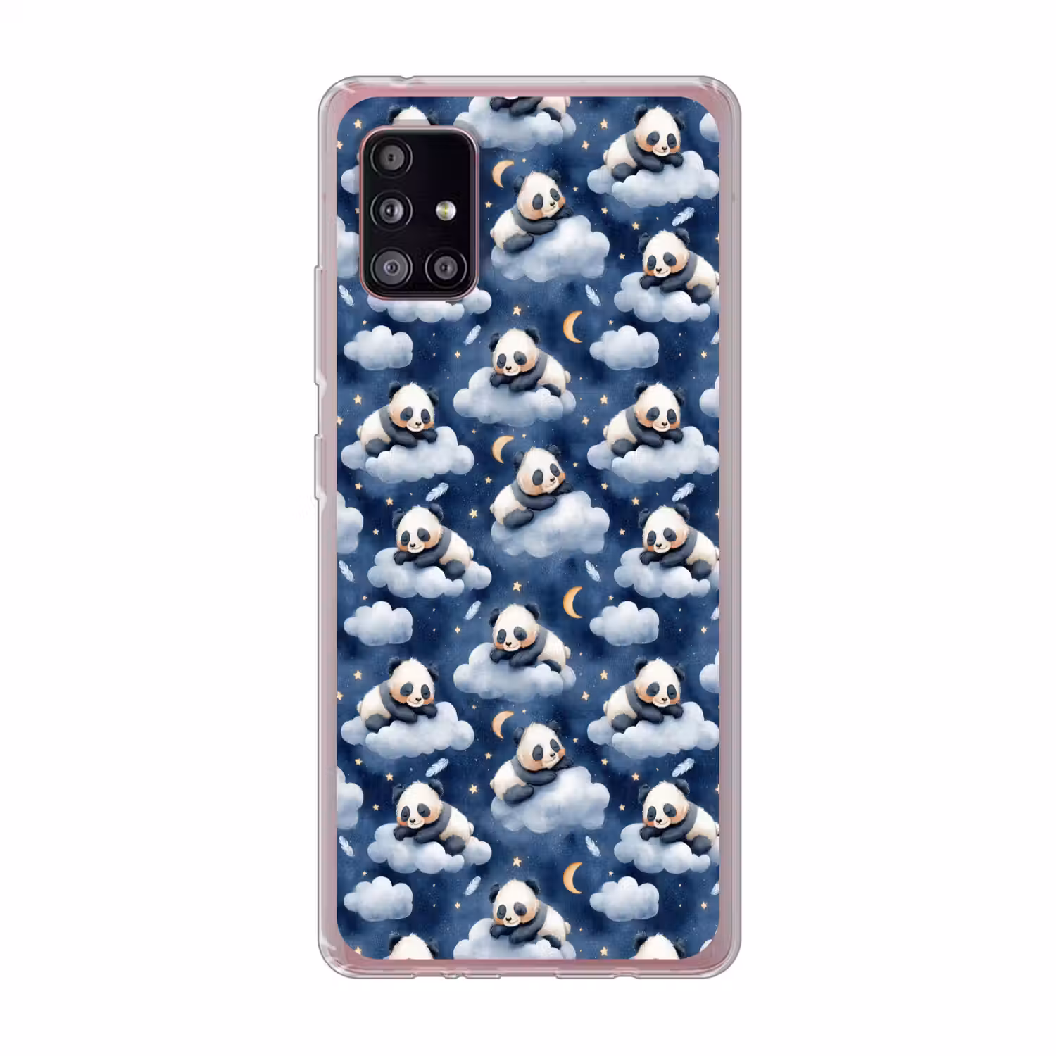 Panda's - Slapen - Blauw Telefoonhoesje Samsung Galaxy A51 5G klein 373 -3d