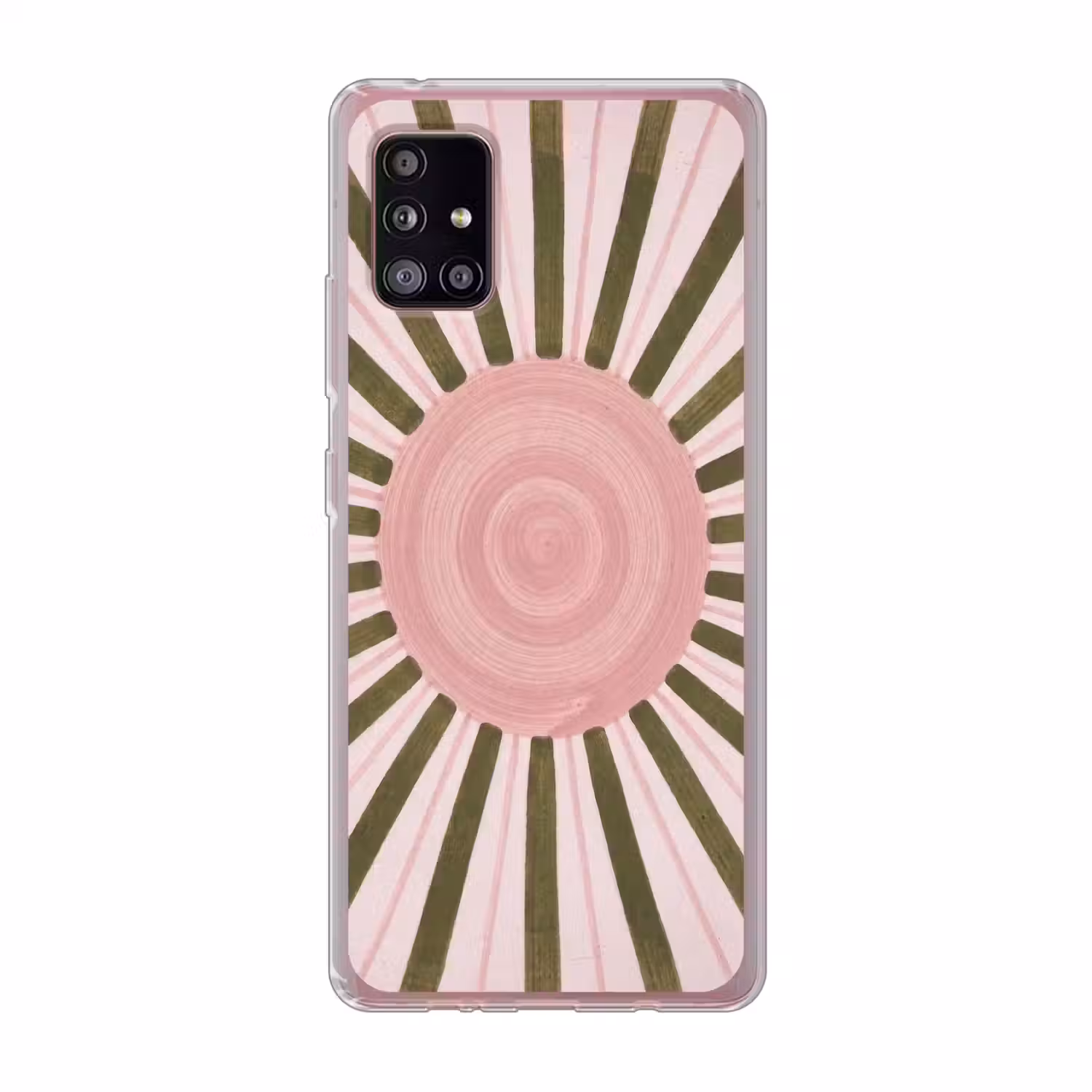 Patroon - Cirkel - Stralen - Abstract - Roze Telefoonhoesje Samsung Galaxy A51 5G klein -3d