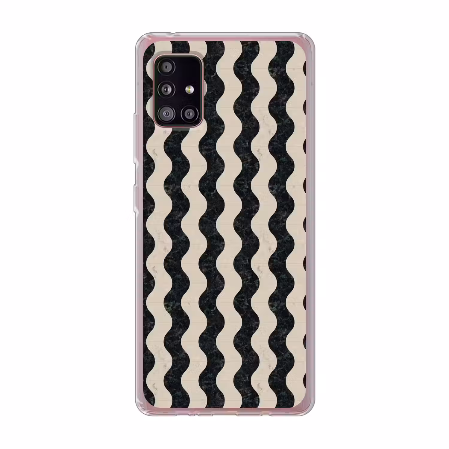 Patroon - Marmer - Groen - Cremé Telefoonhoesje Samsung Galaxy A51 5G klein 373 -3d