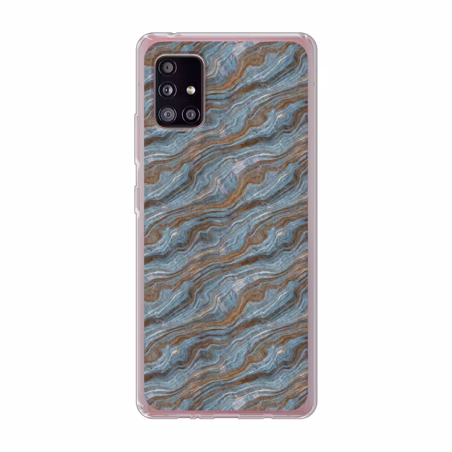 Patroon - Steen - Blauw Telefoonhoesje Samsung Galaxy A51 5G klein 373 -3d