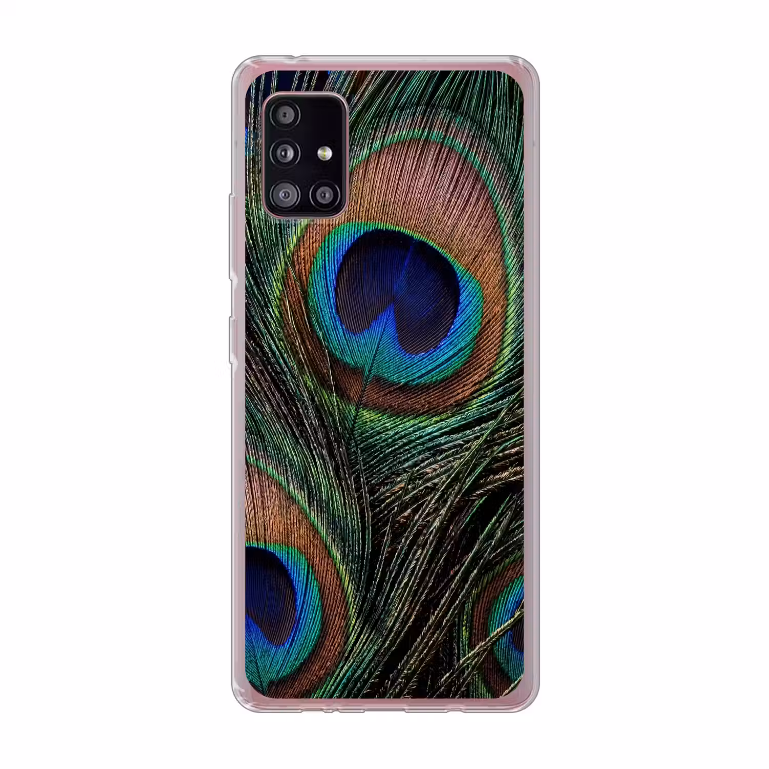 Pauwenveren - Klassiek - Groen Telefoonhoesje Samsung Galaxy A51 5G klein -3d