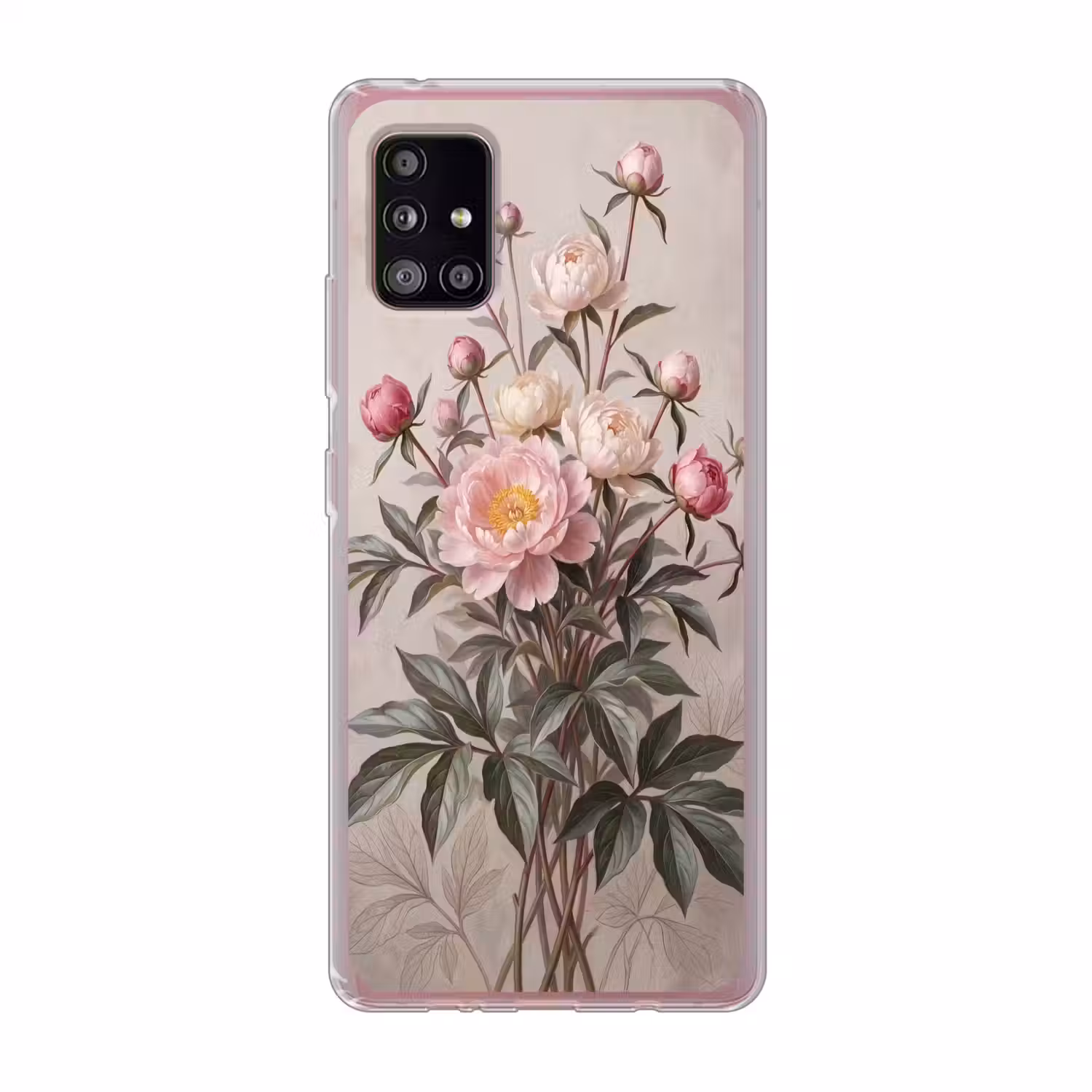 Pioenrozen - Boeket - Roze Telefoonhoesje Samsung Galaxy A51 5G klein -3d