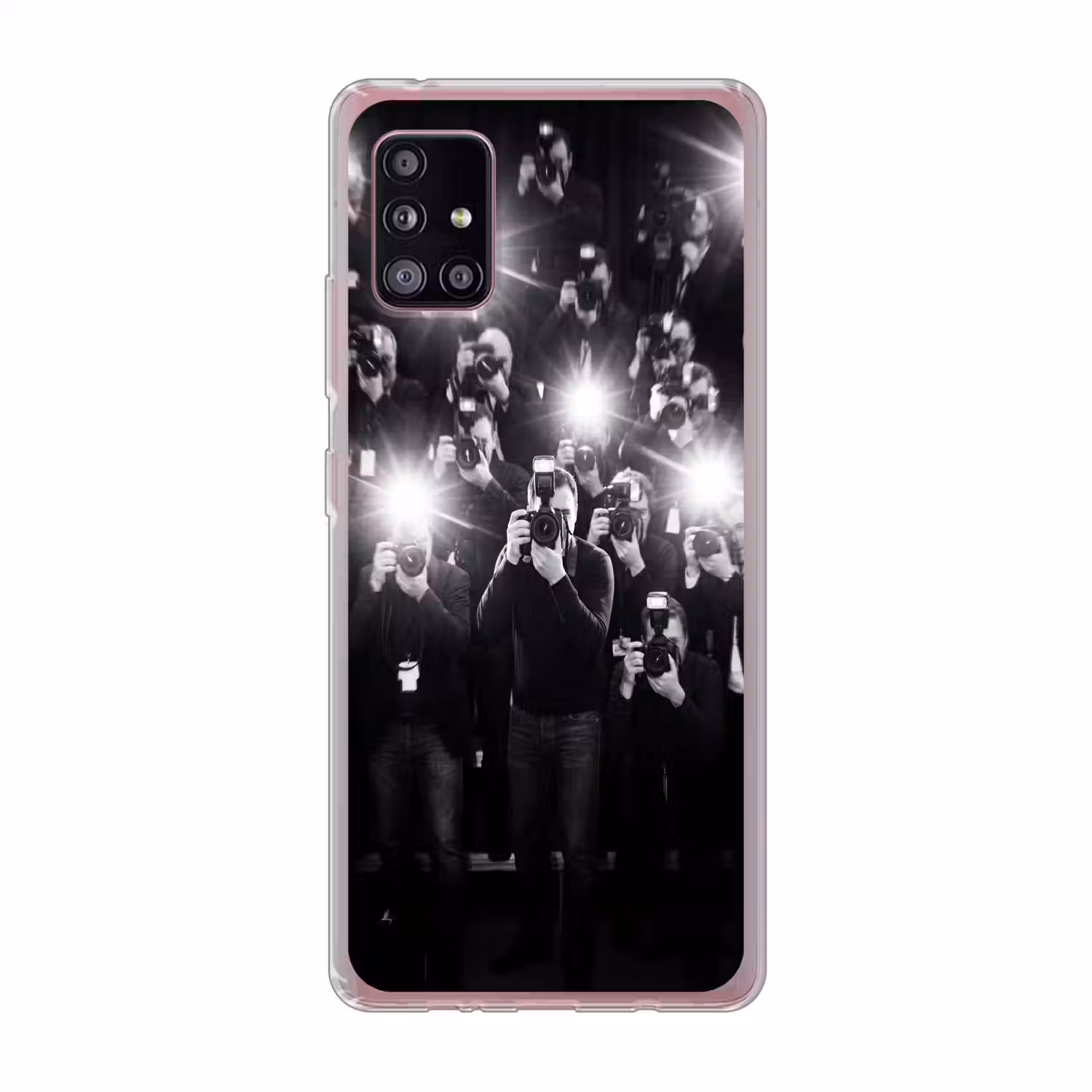 Mensen - Camera - Flitslicht - Zwart-wit - Media Telefoonhoesje Samsung Galaxy A51 5G klein -3d