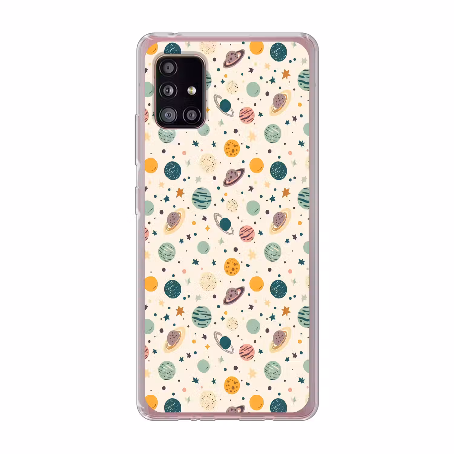 Planeten - Retro - Kleurrijk Telefoonhoesje Samsung Galaxy A51 5G klein 373 -3d